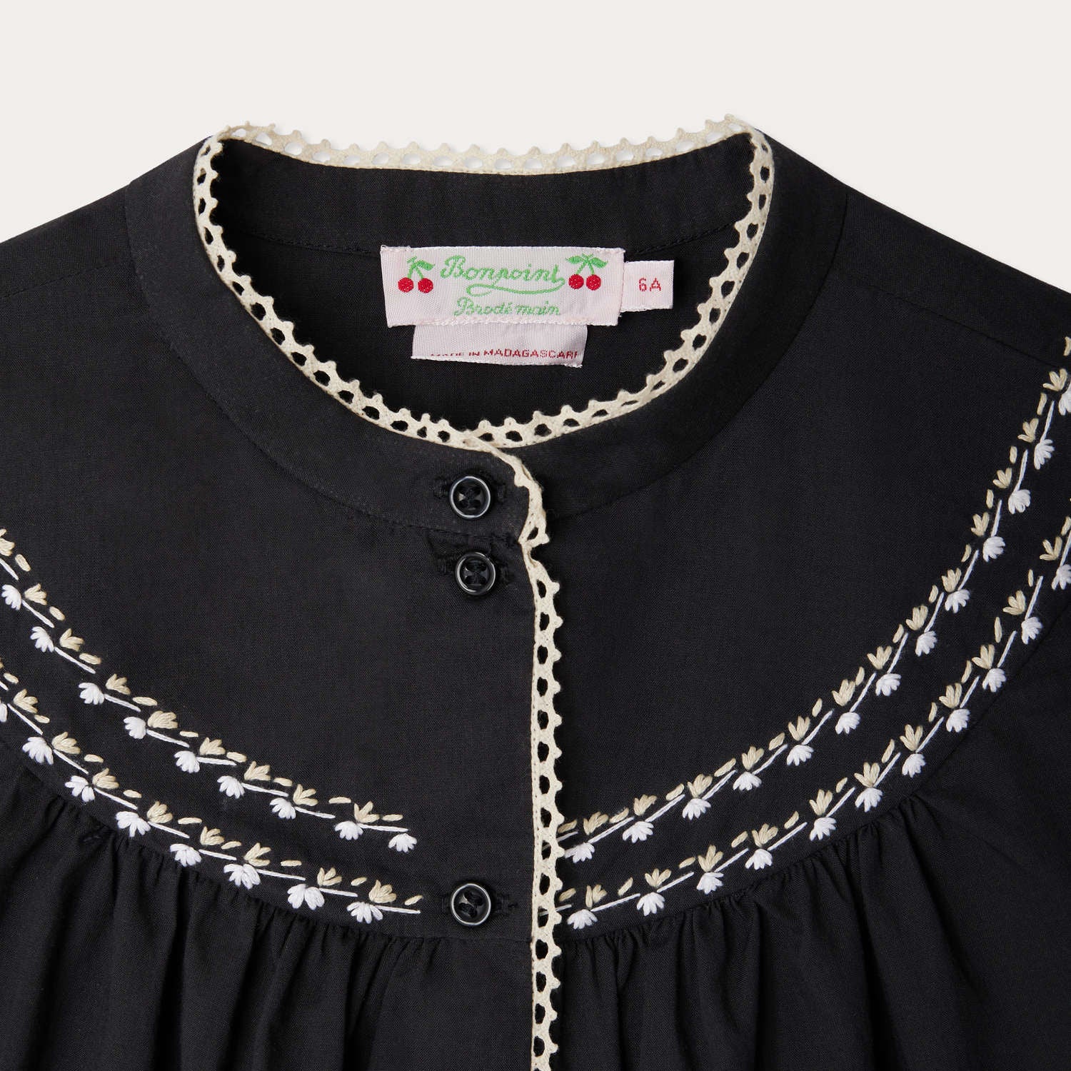 Girls Black Cotton Shirt