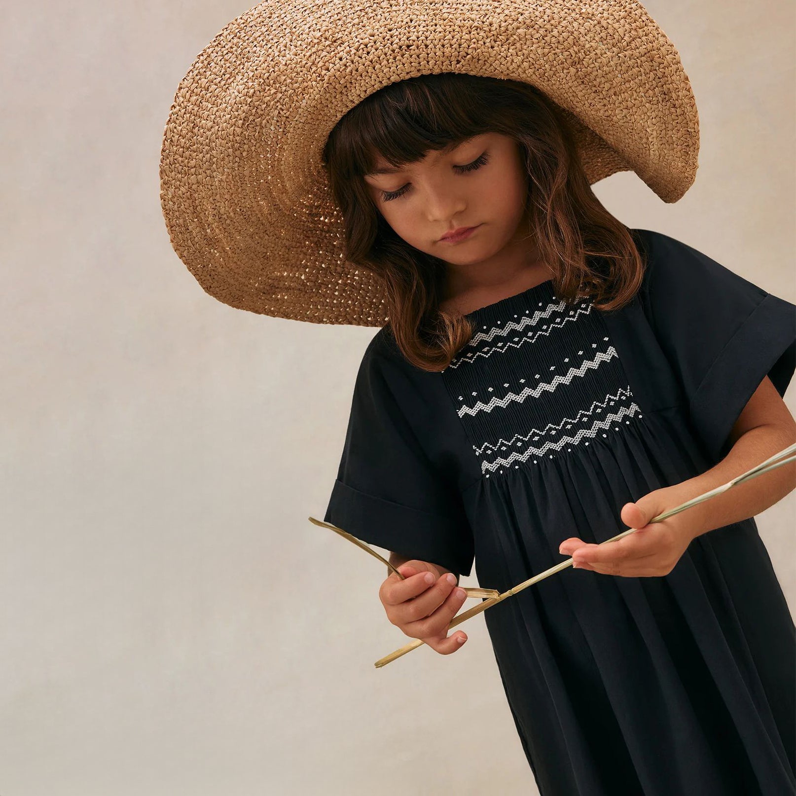 Girls Black Cotton Dress