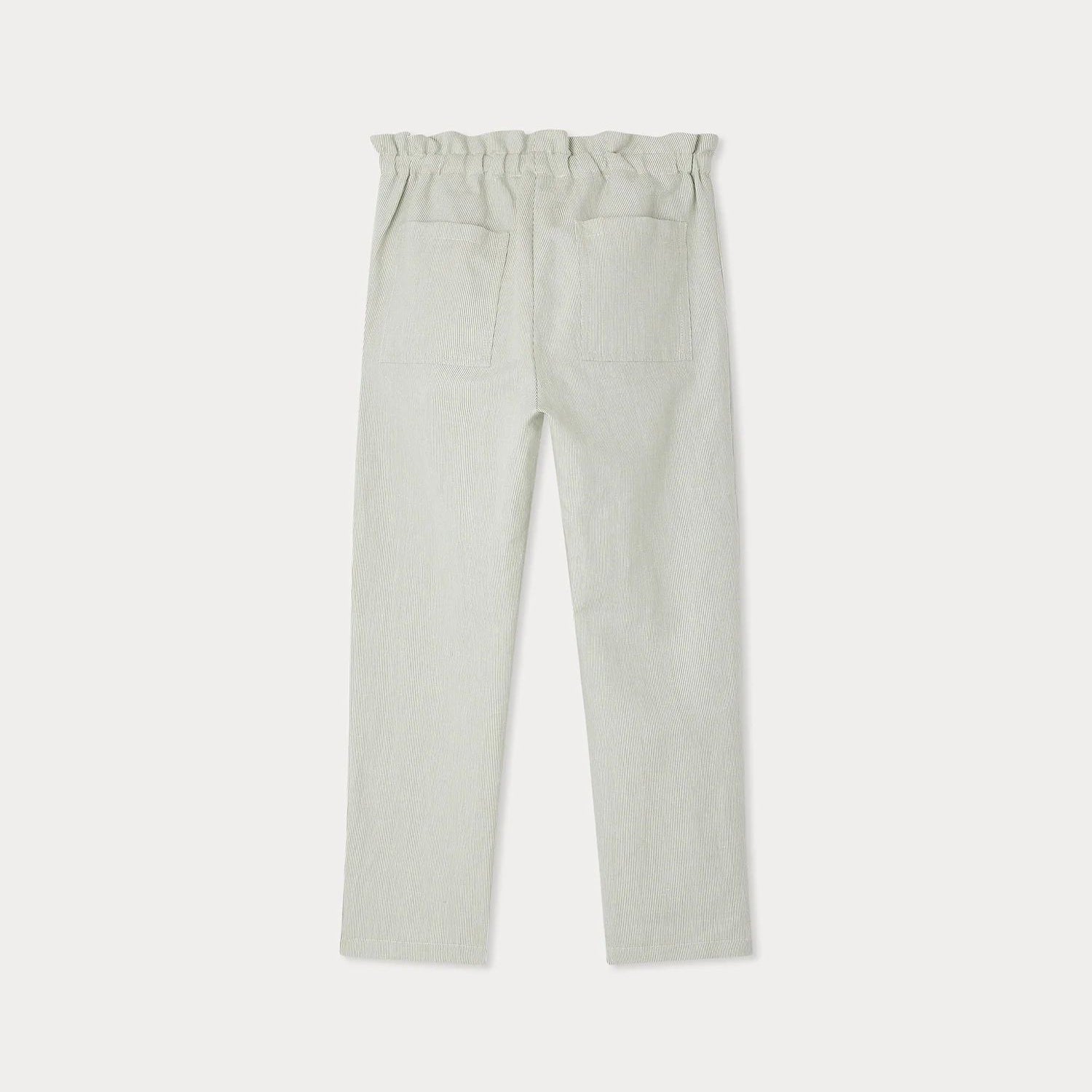 Girls Light Green Stripes Trousers