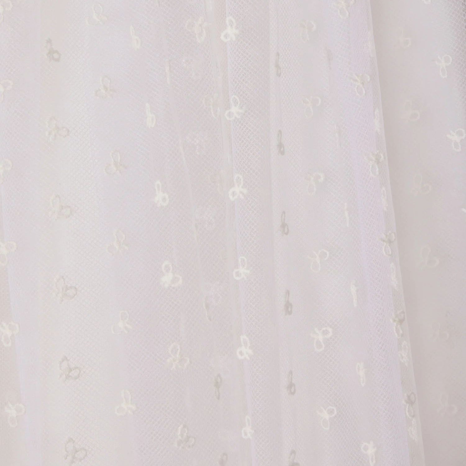 Girls White Tulle Embroidered Skirt