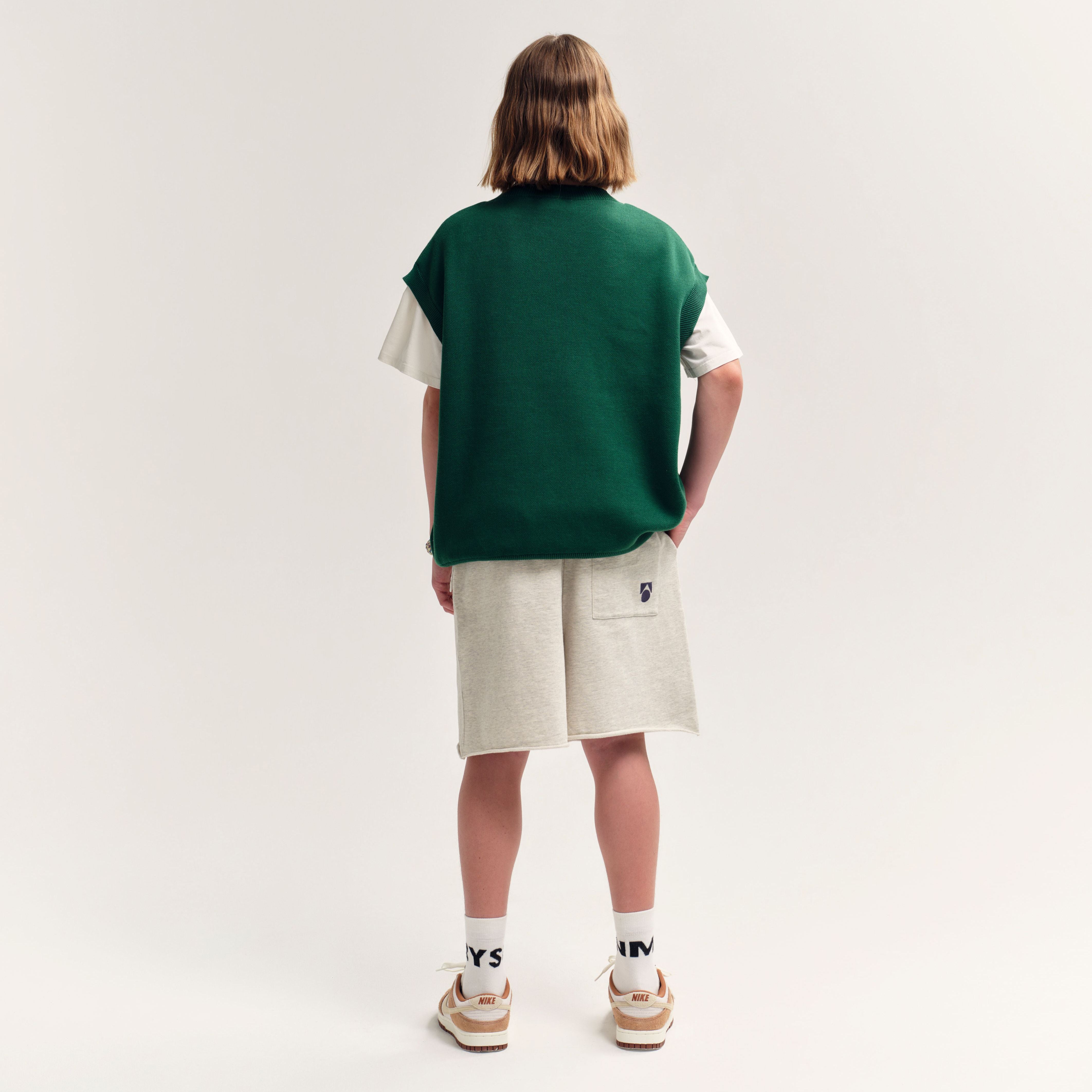 Boys & Girls Green Cotton Knit Vest