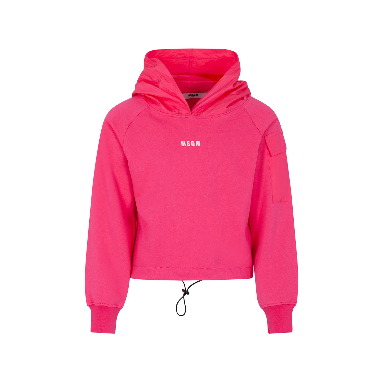 Girls Fuchsia Hooded Cotton Sweatshirt