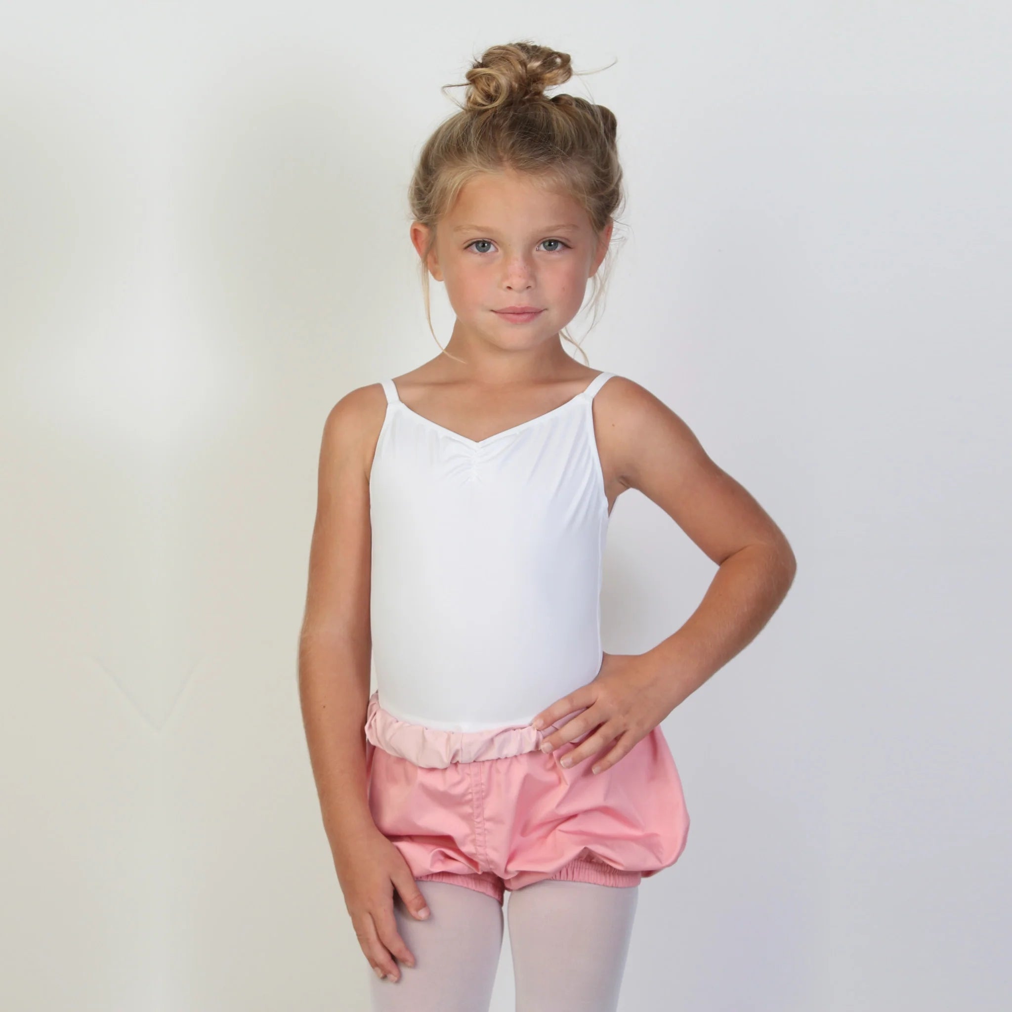 Girls Pink Reversible Ballet Shorts