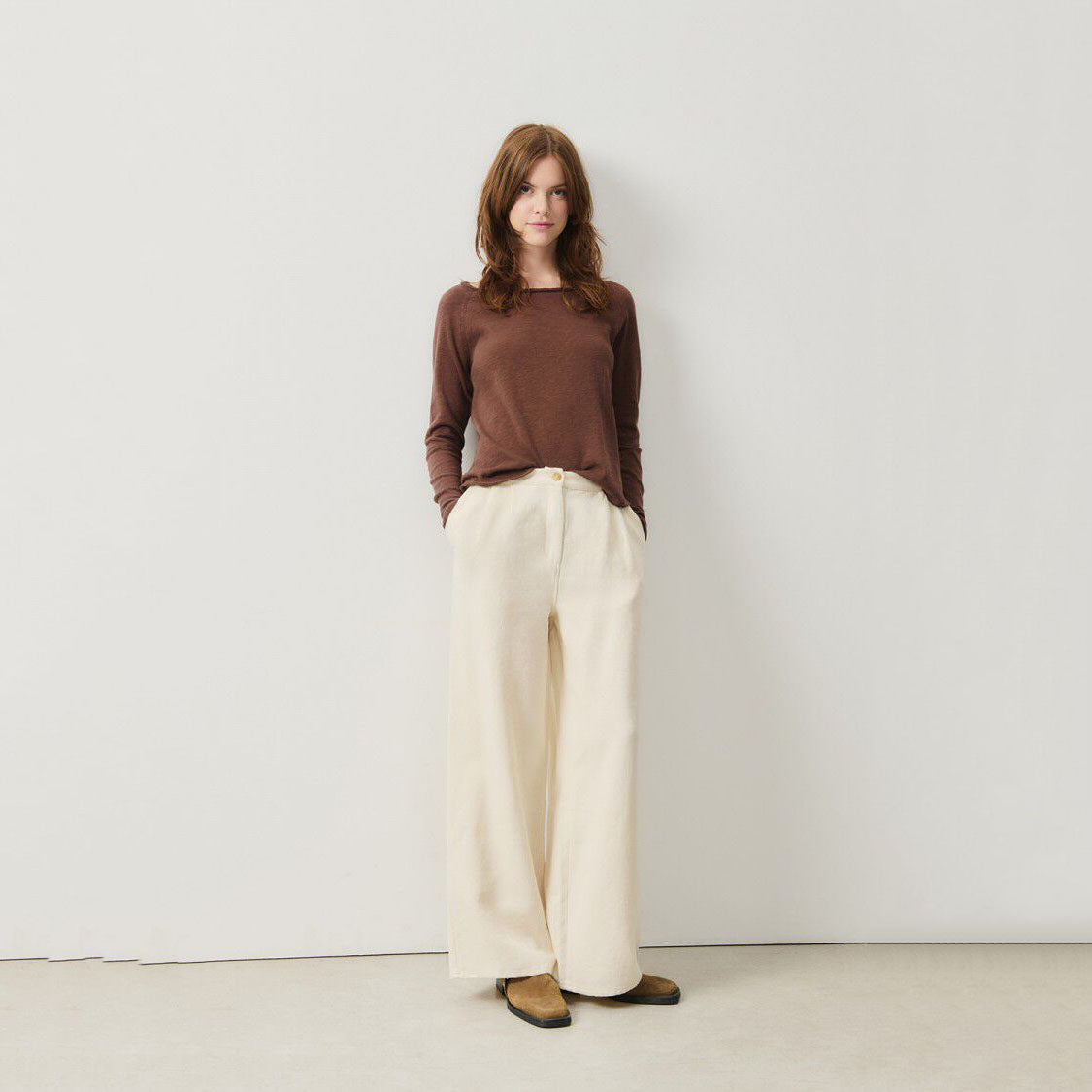 Women Brown Cotton T-Shirt