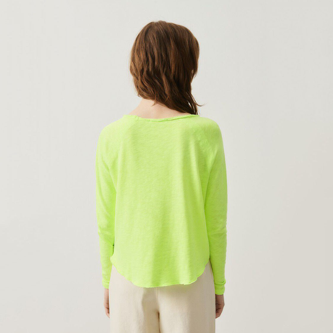 Women Fluo Green Cotton T-Shirt