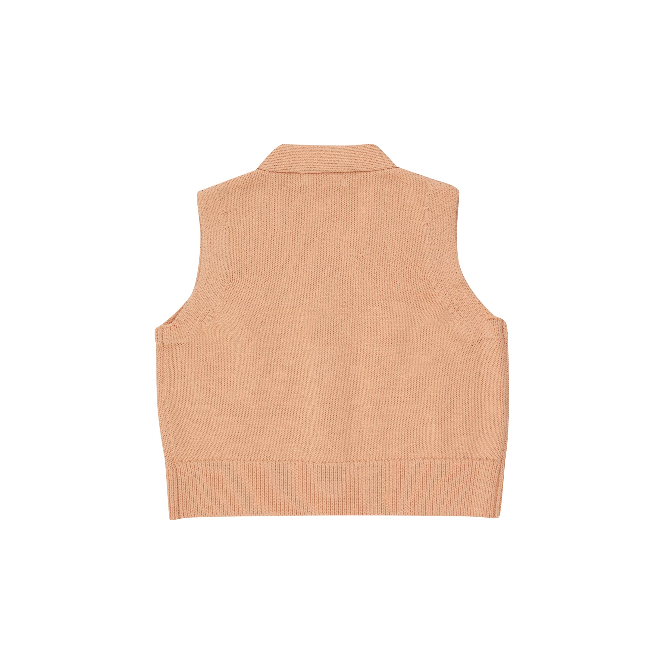 Girls Apricot Embroidered Cotton Gilet