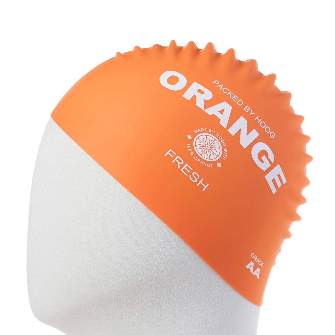 Adult Orange Logo Silicone Swim Cap