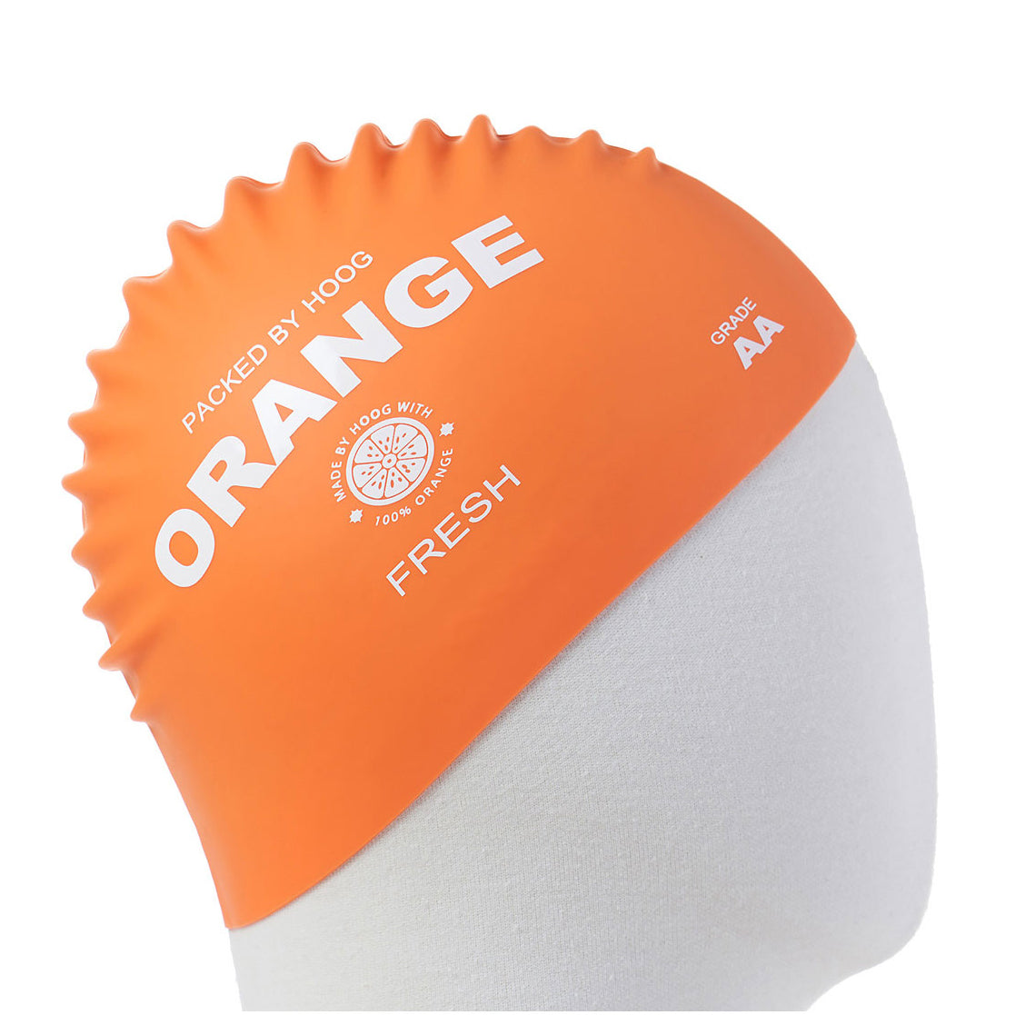 Adult Orange Logo Silicone Swim Cap