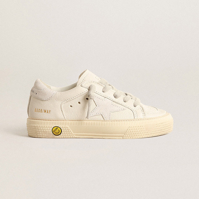 Boys & Girls White "MAY" Star Shoes