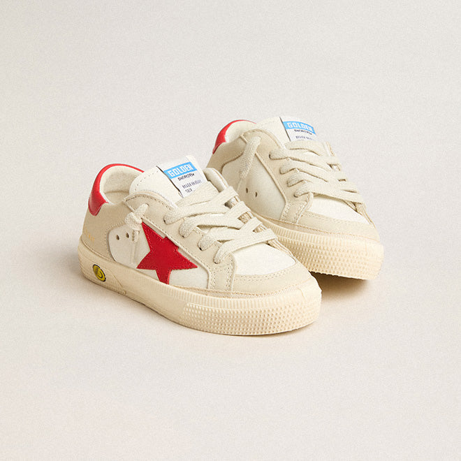 Boys & Girls White "MAY" Shoes