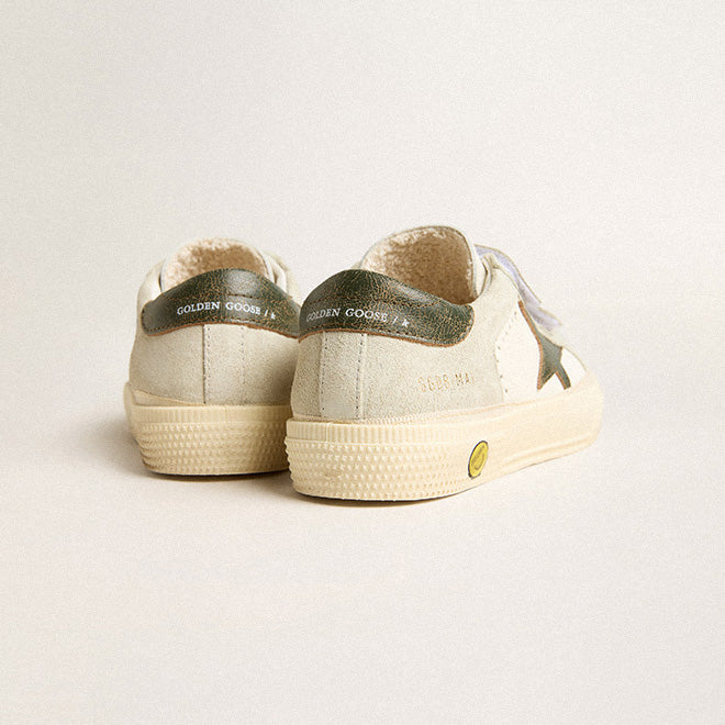 Boys & Girls White "MAY SCHOOL" Shoes