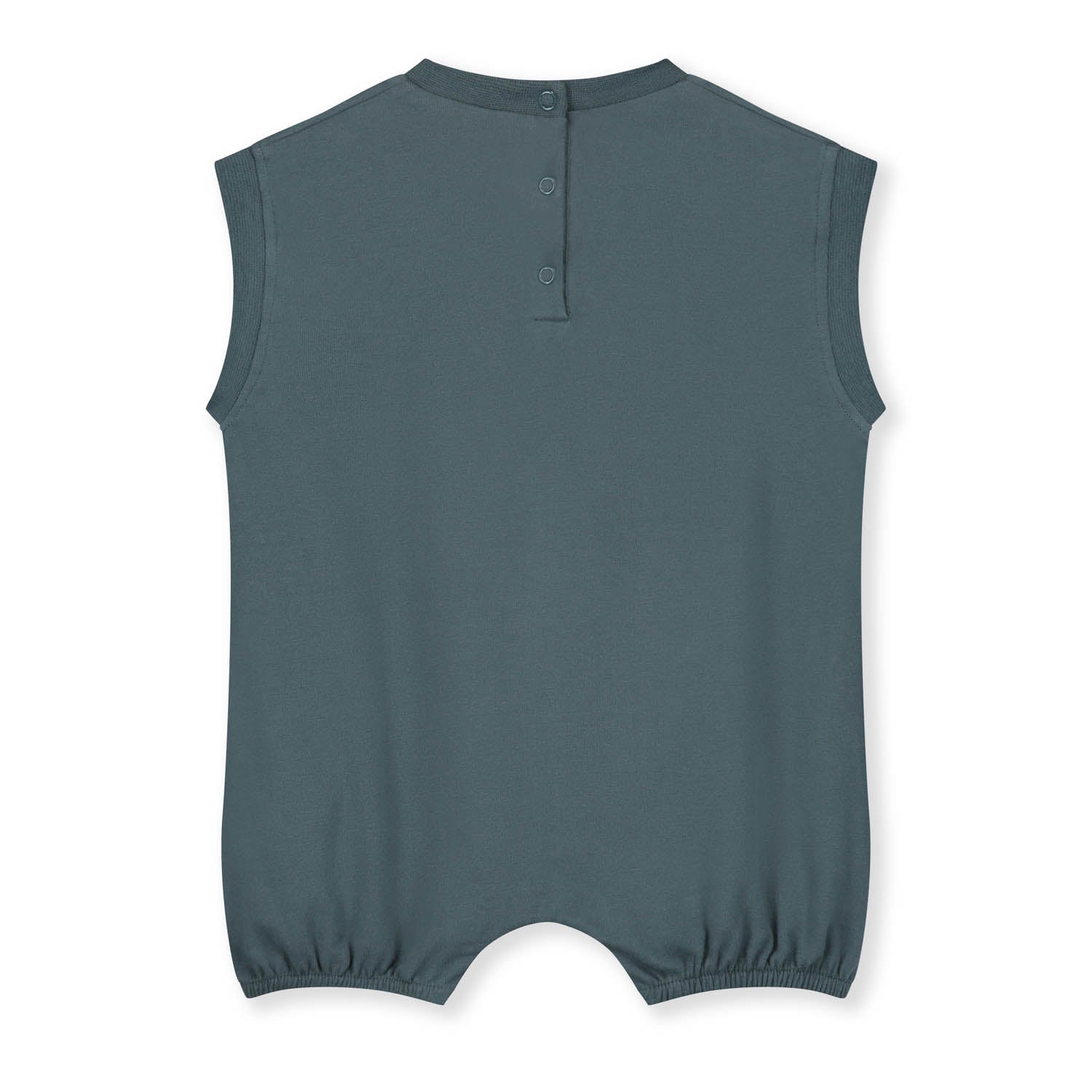 Baby Boys & Girls Blue Grey Cotton Babysuit