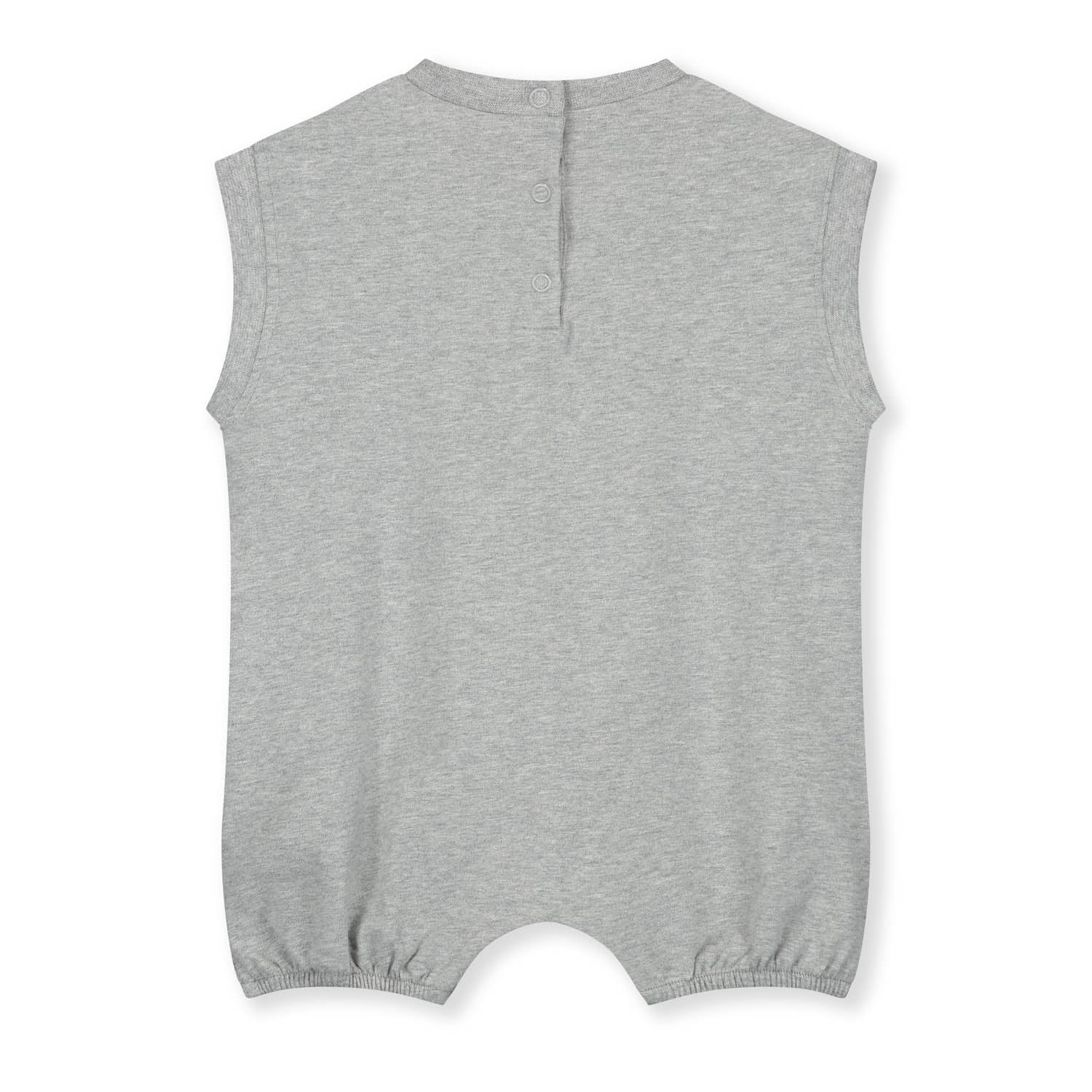 Baby Boys & Girls Grey Cotton Babysuit