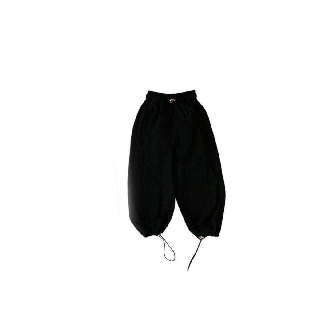 Boys & Girls Black Cotton Trousers