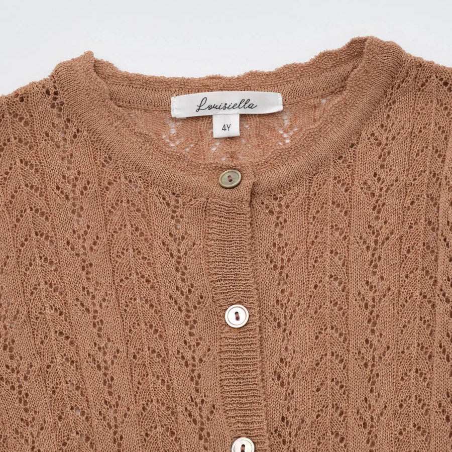 Girls Deep Orange Knit Cardigan
