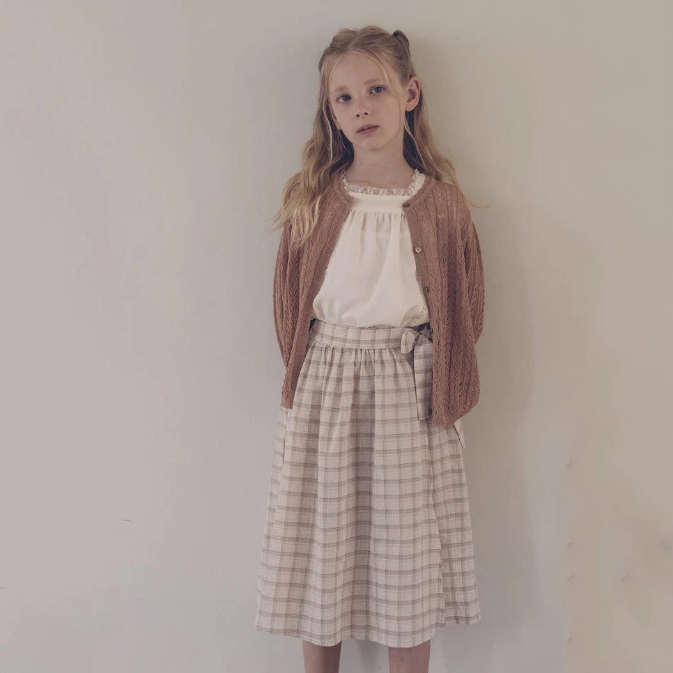 Girls Deep Orange Knit Cardigan