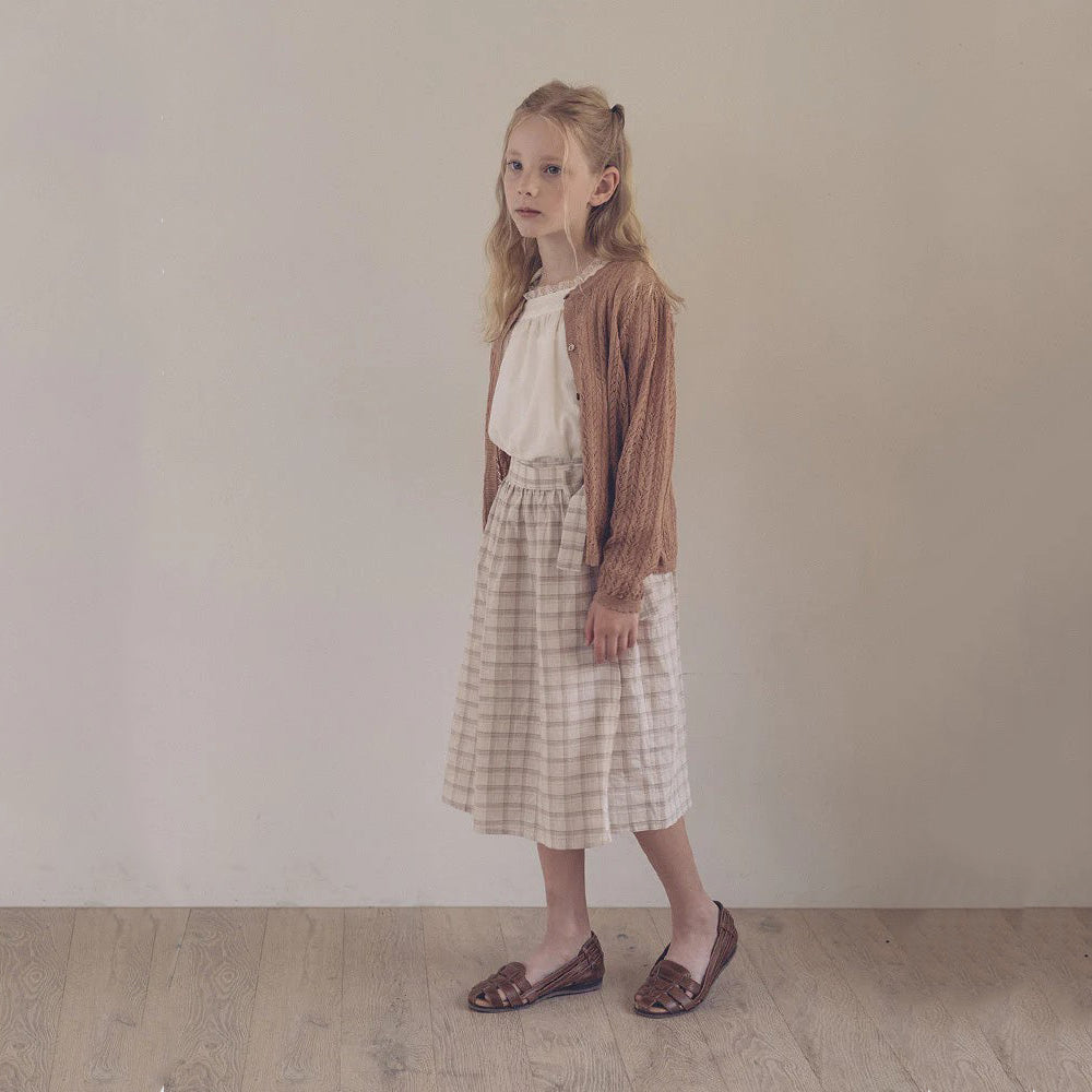 Girls Deep Orange Knit Cardigan