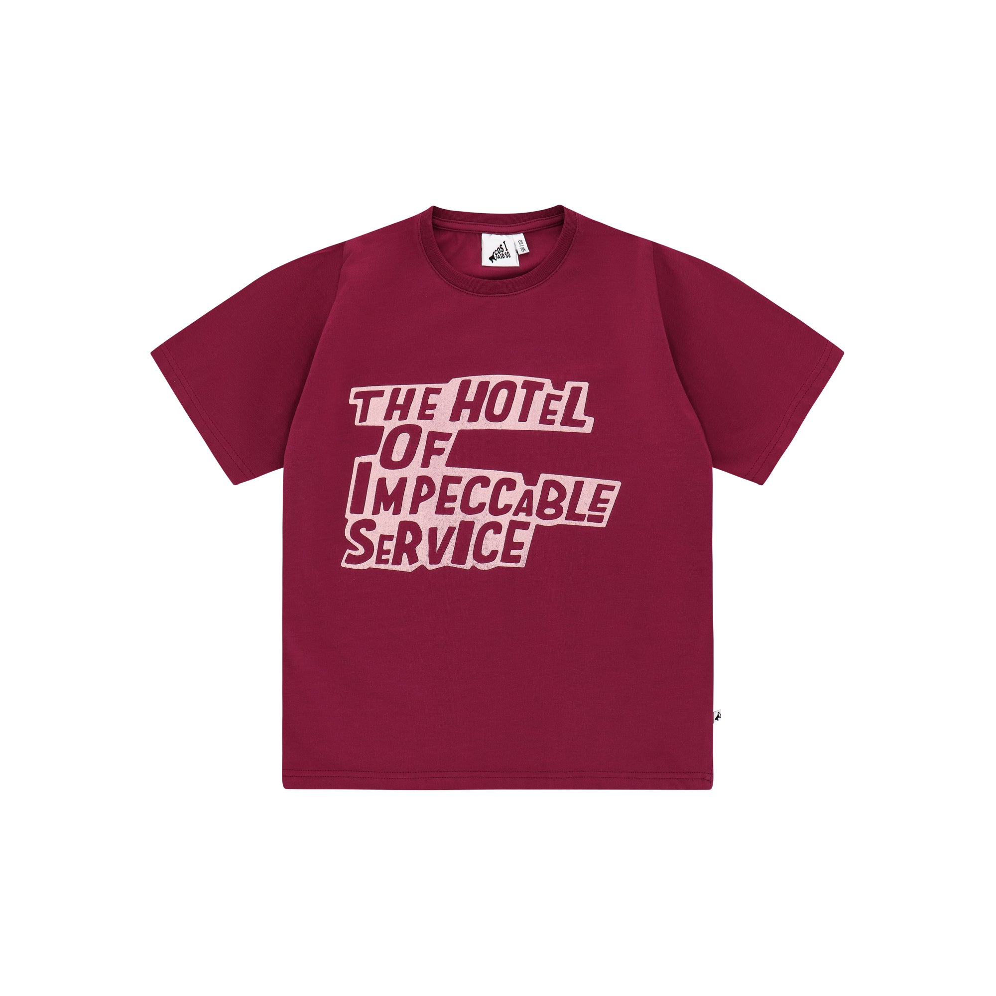 Boys & Girls Wine Red Logo Cotton T-Shirt