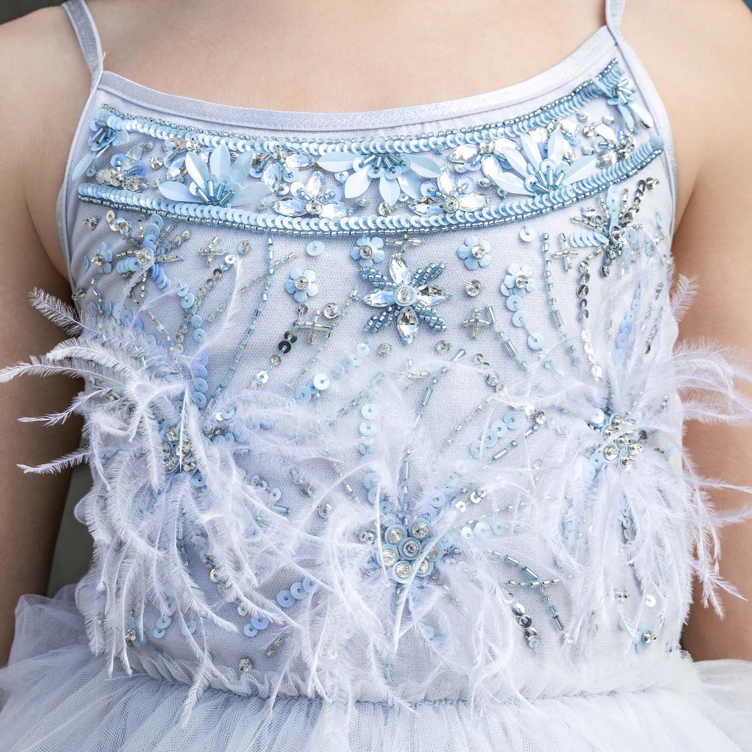 Girls Moonstone Feathered Garden Tutu Dress