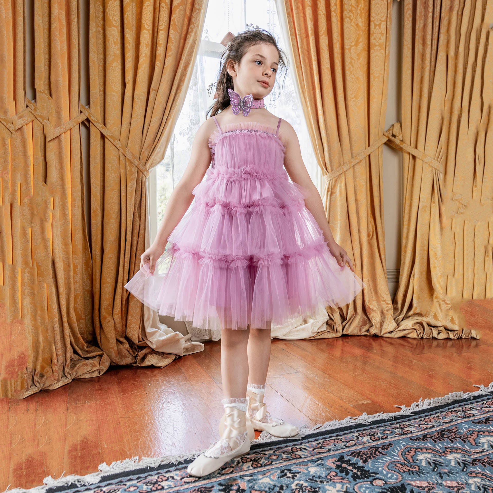 Girls Orchid Tulle Dress