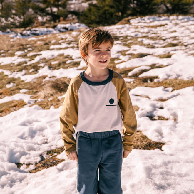 Boys & Girls Blue Logo Velvet Trousers