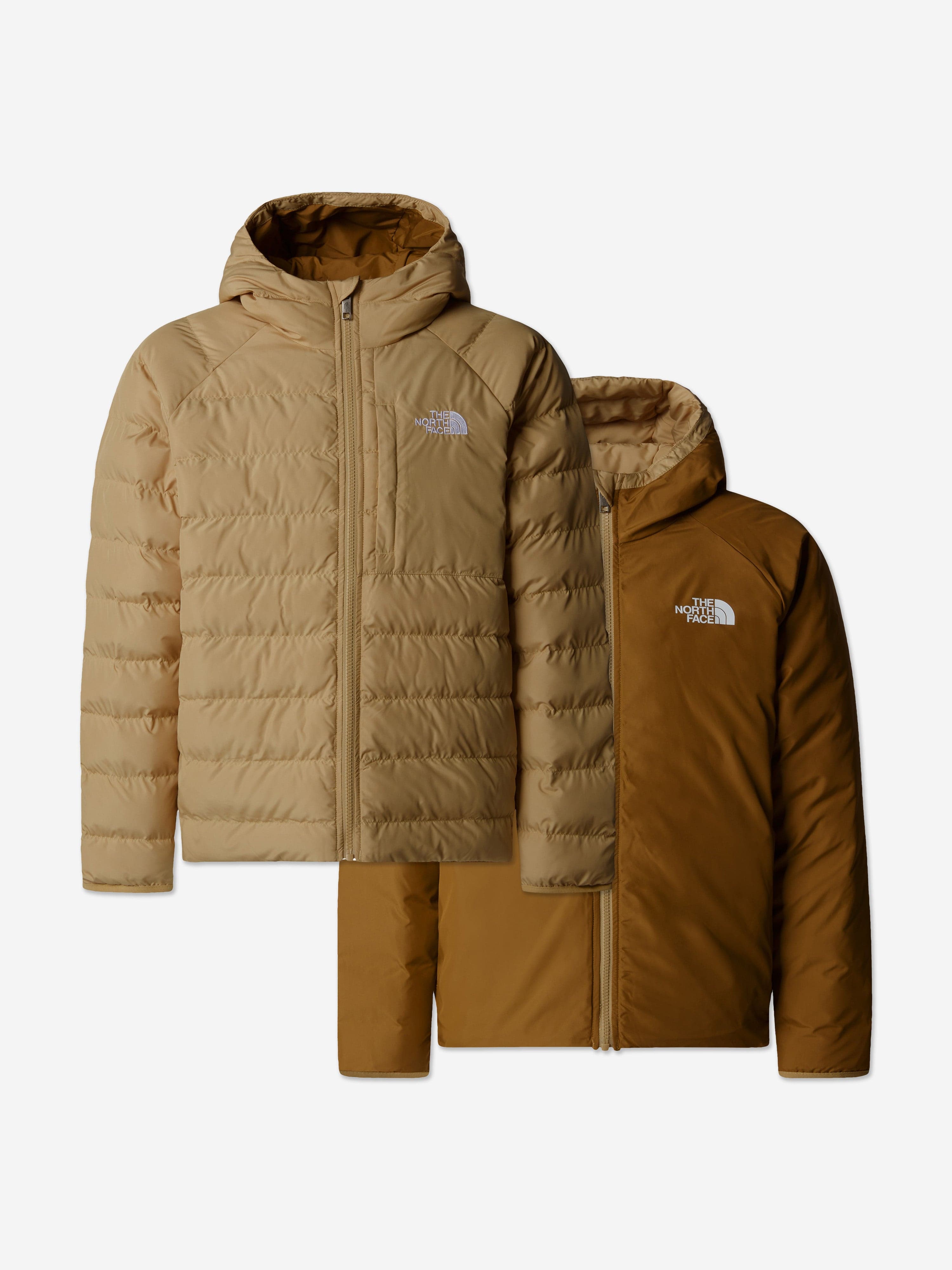 Boys Reversible Perrito Hooded Jacket in Beige