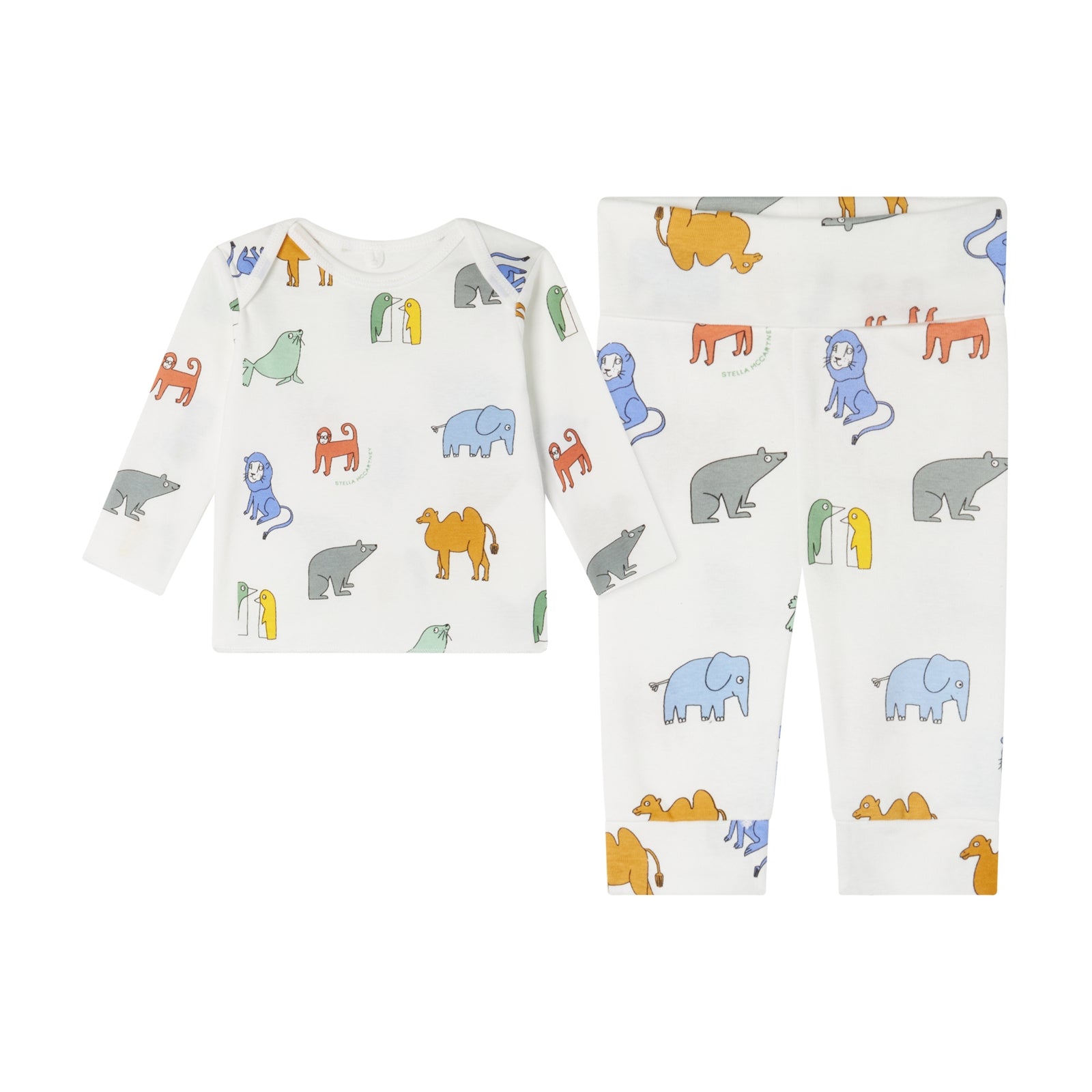 Baby Boys & Girls White Printed Nightwear Set