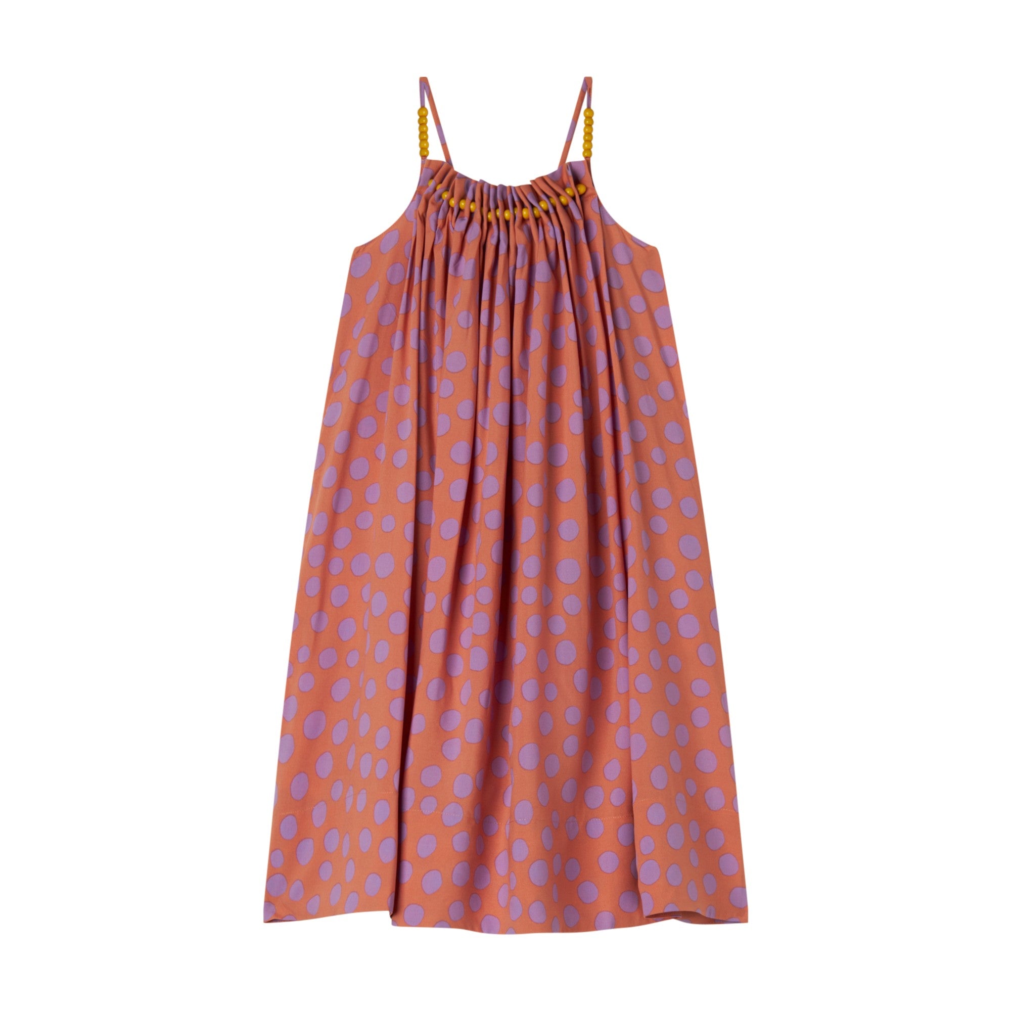 Girls Pink Dots Strap Dress