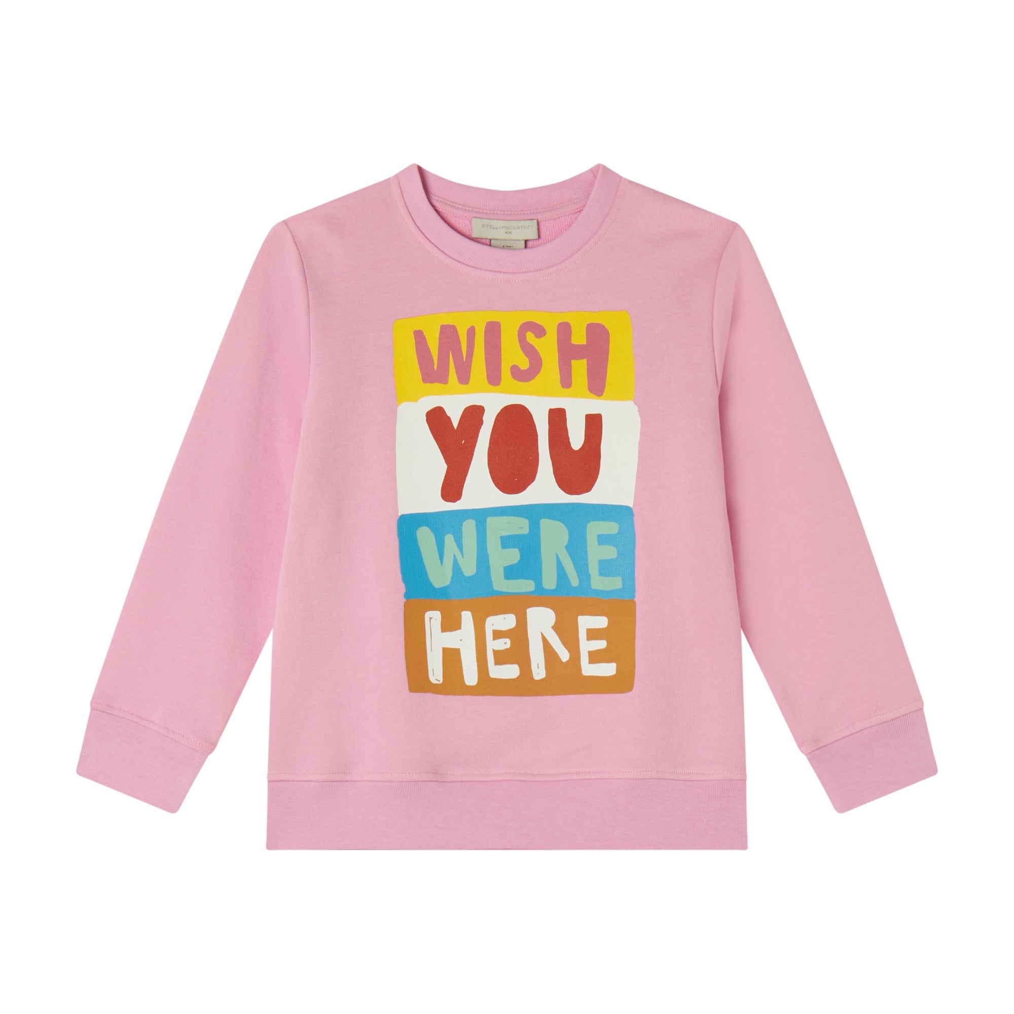 Girls Pink Logo Cotton Sweatshirt