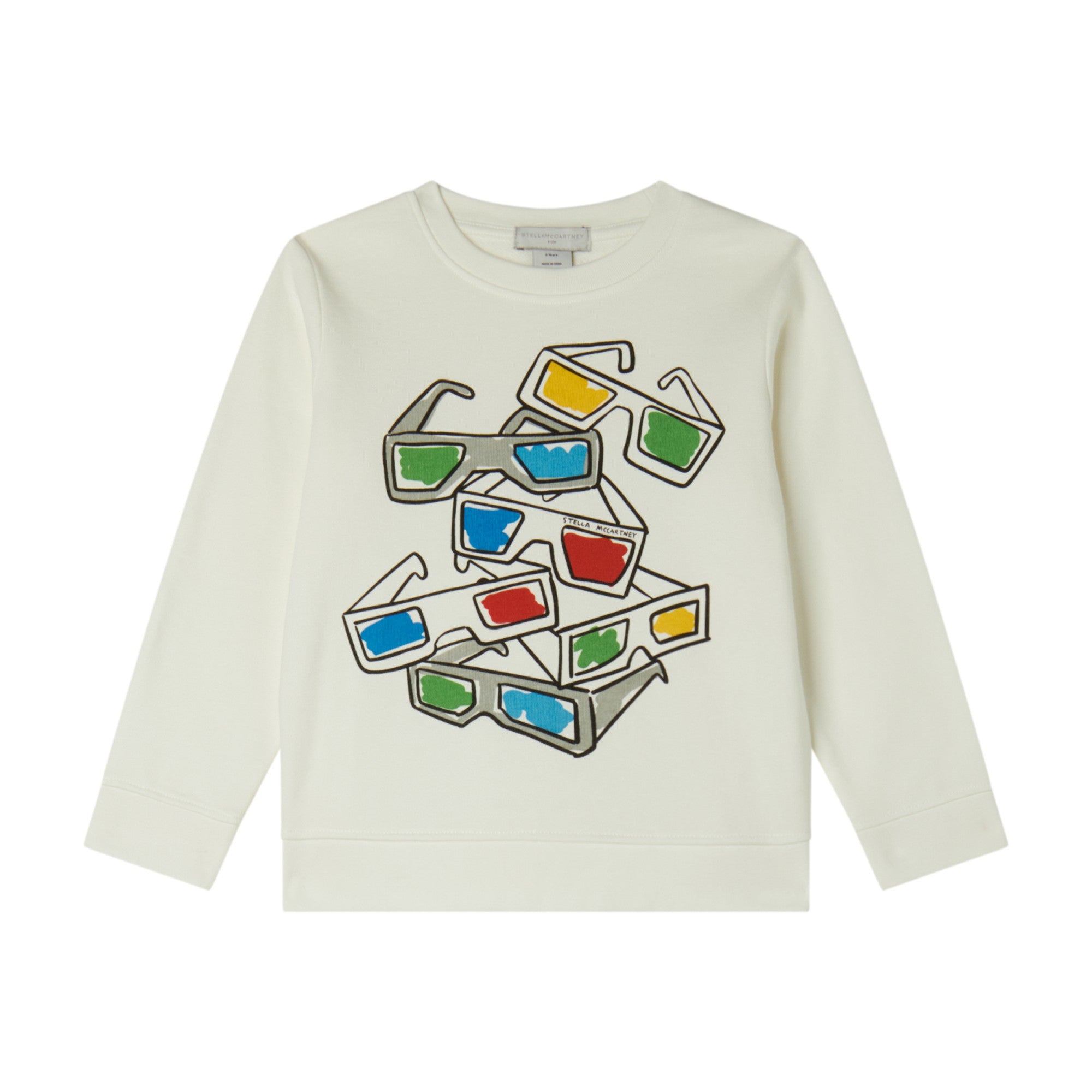 Boys White Printed Cotton Sweatshirt