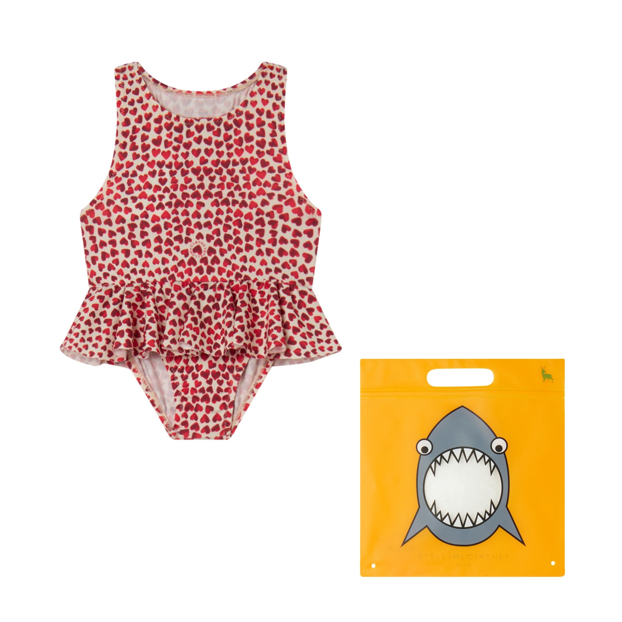 Baby Girls Red Heart Swimsuit