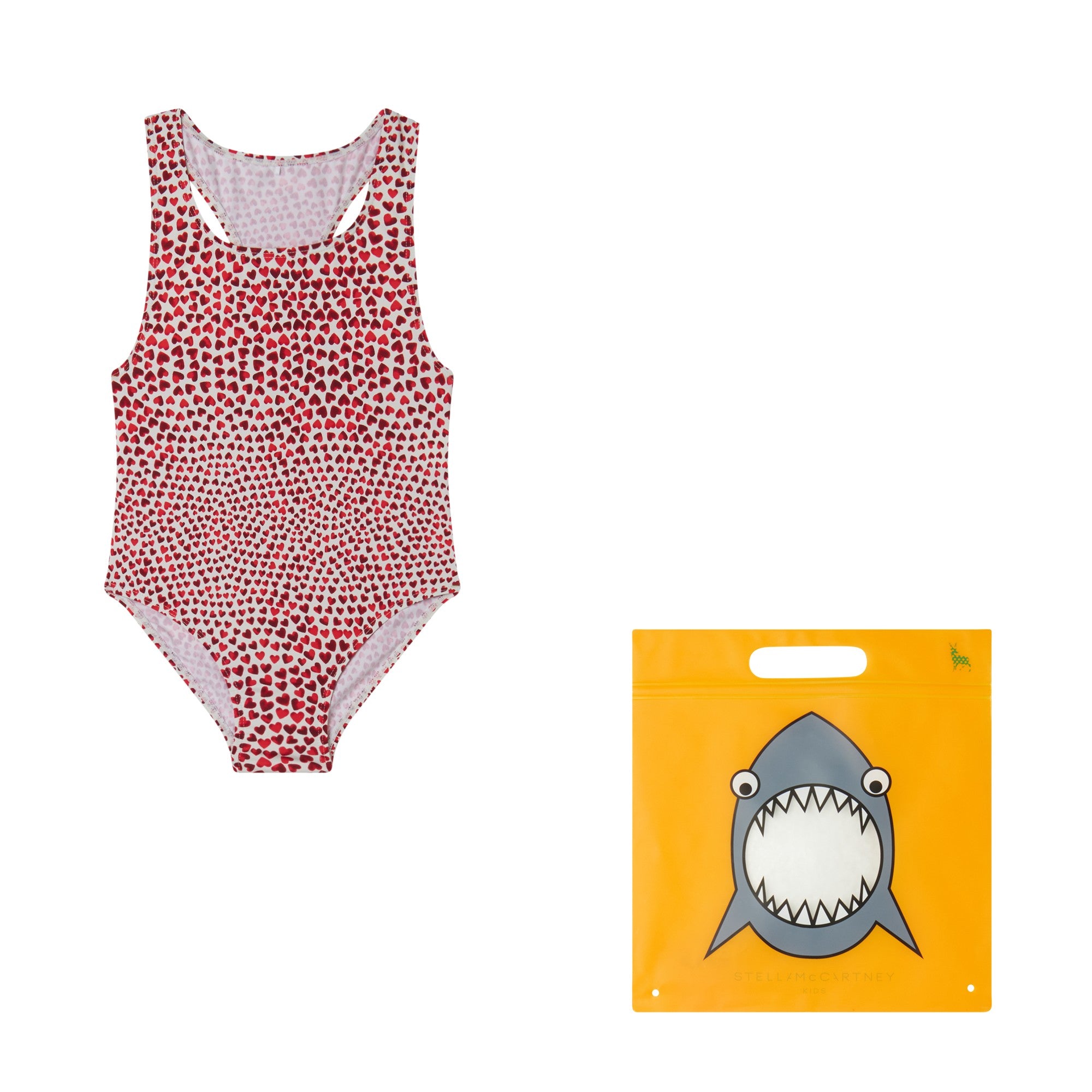 Girls Red Heart Swimsuit