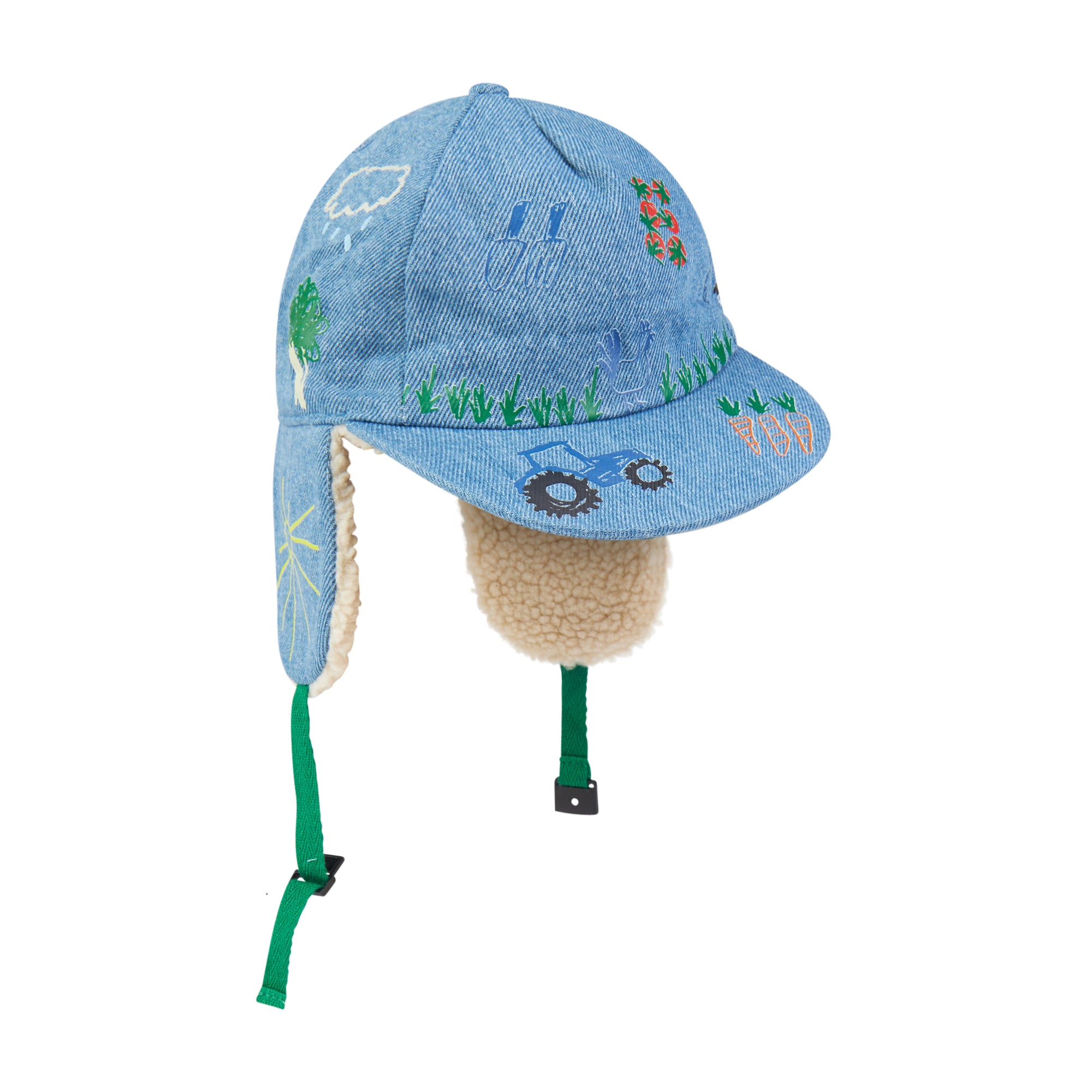 Boys & Girls Blue Printed Hat