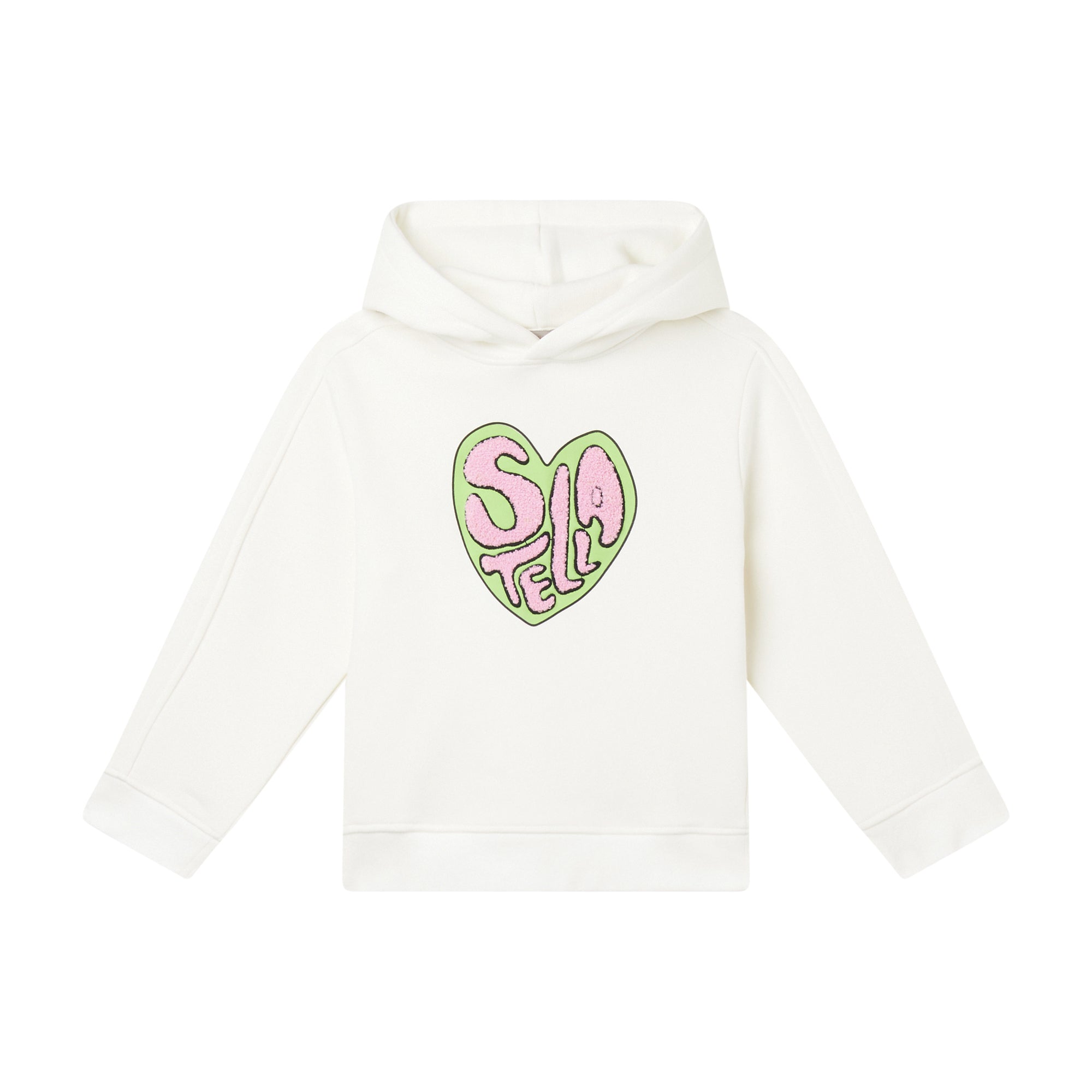 Girls White Hooded Cotton Sweatshirt