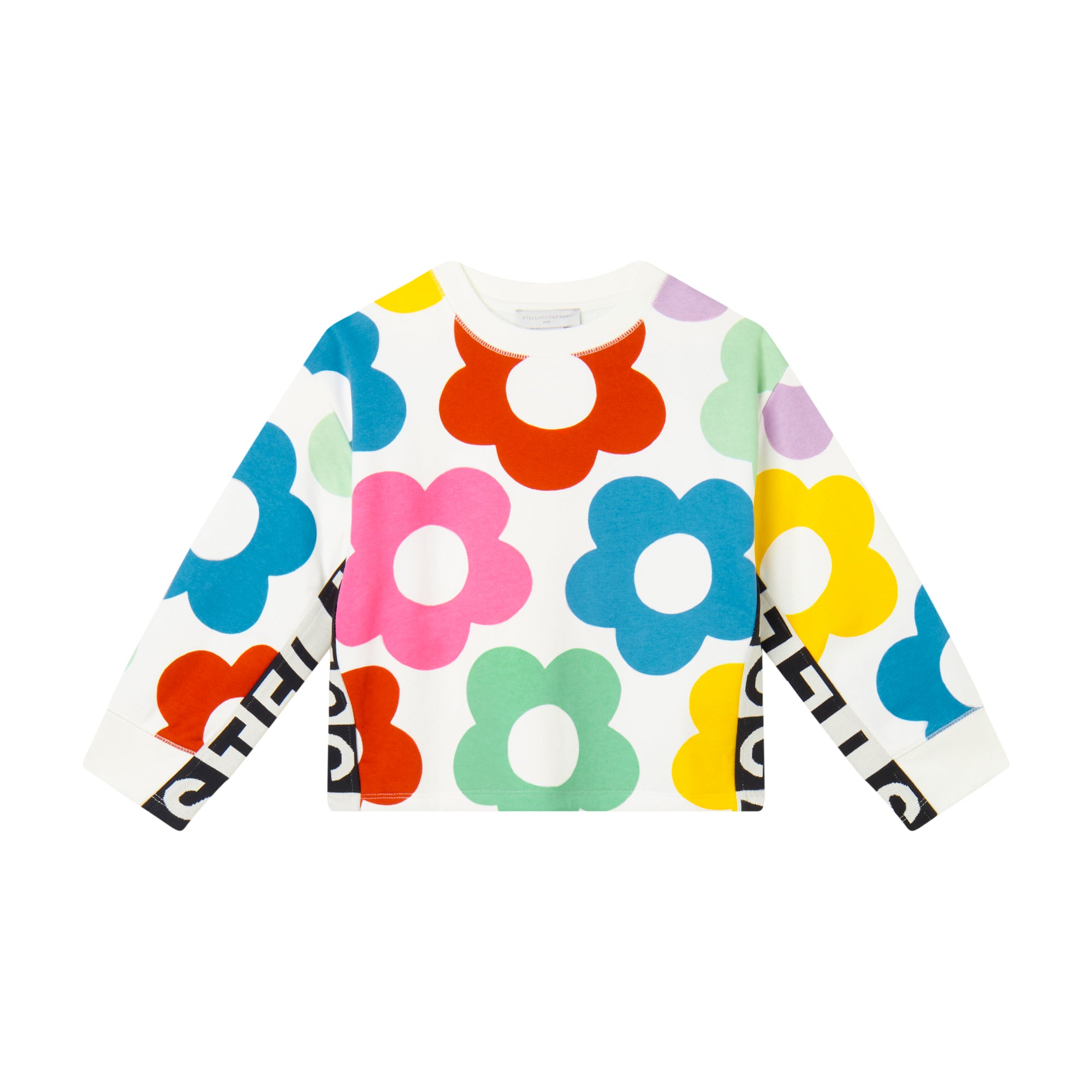 Girls Multicolor Flower Cotton Sweatshirt