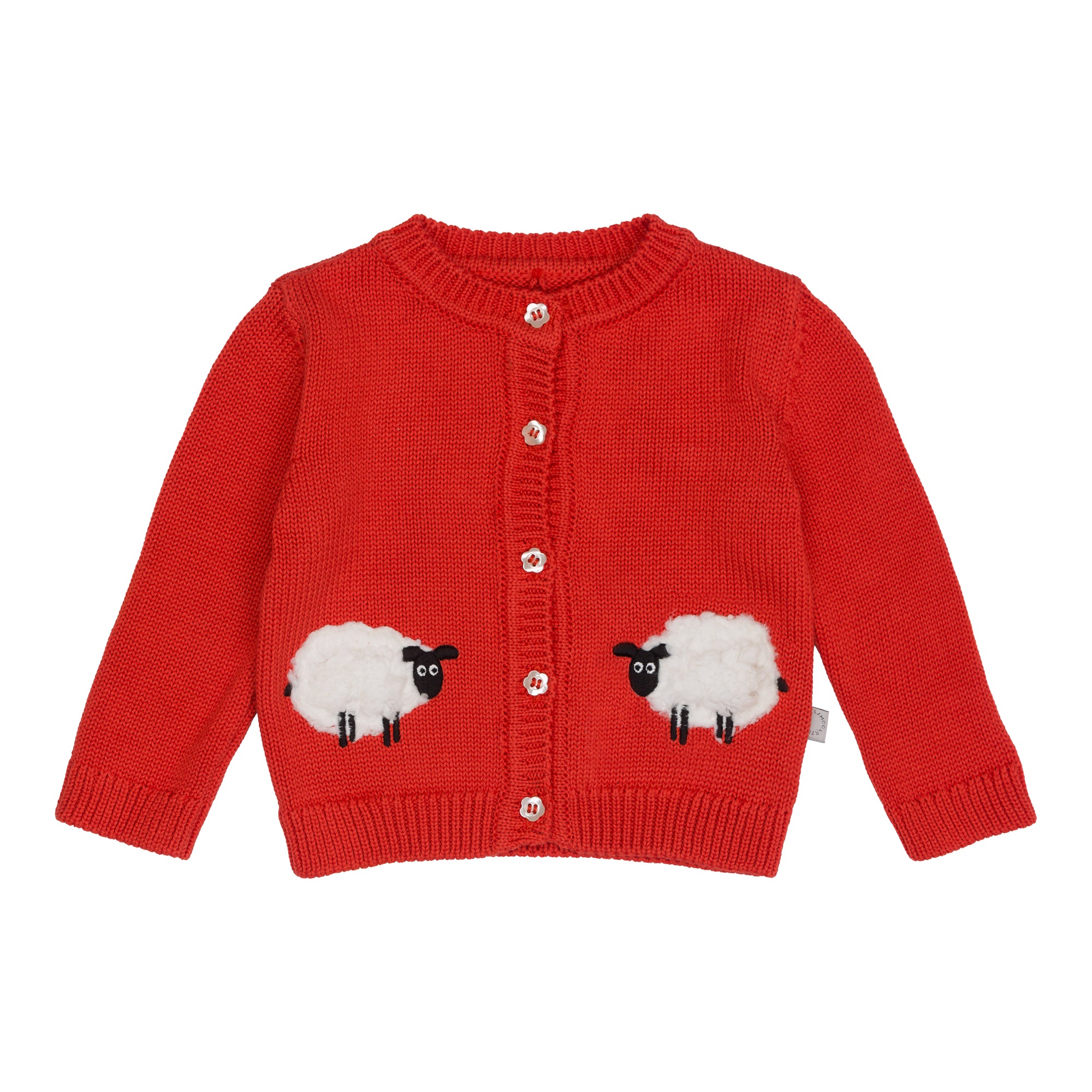 Baby Girls Red Cotton Cardigan