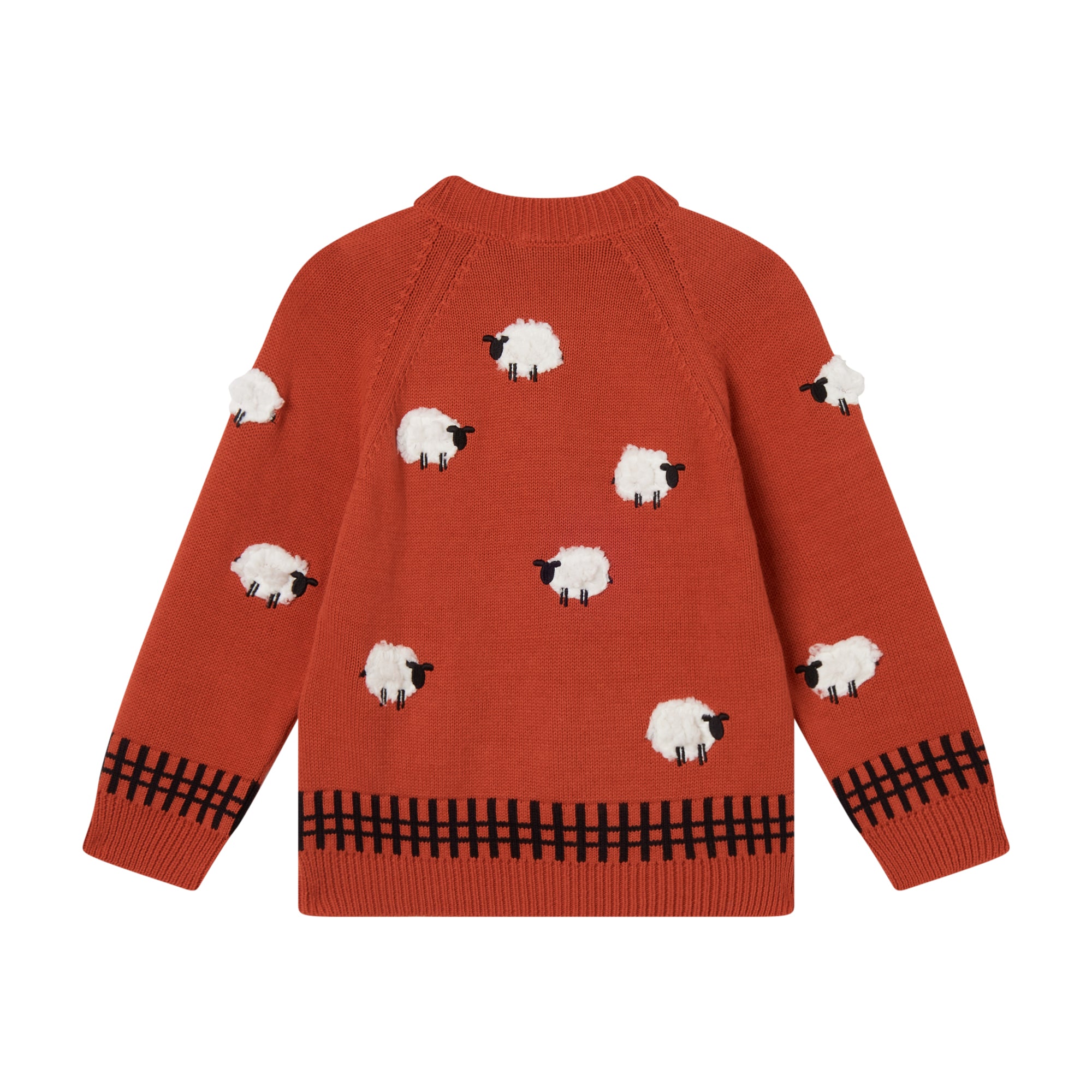 Girls Red Sheep Cotton Cardigan