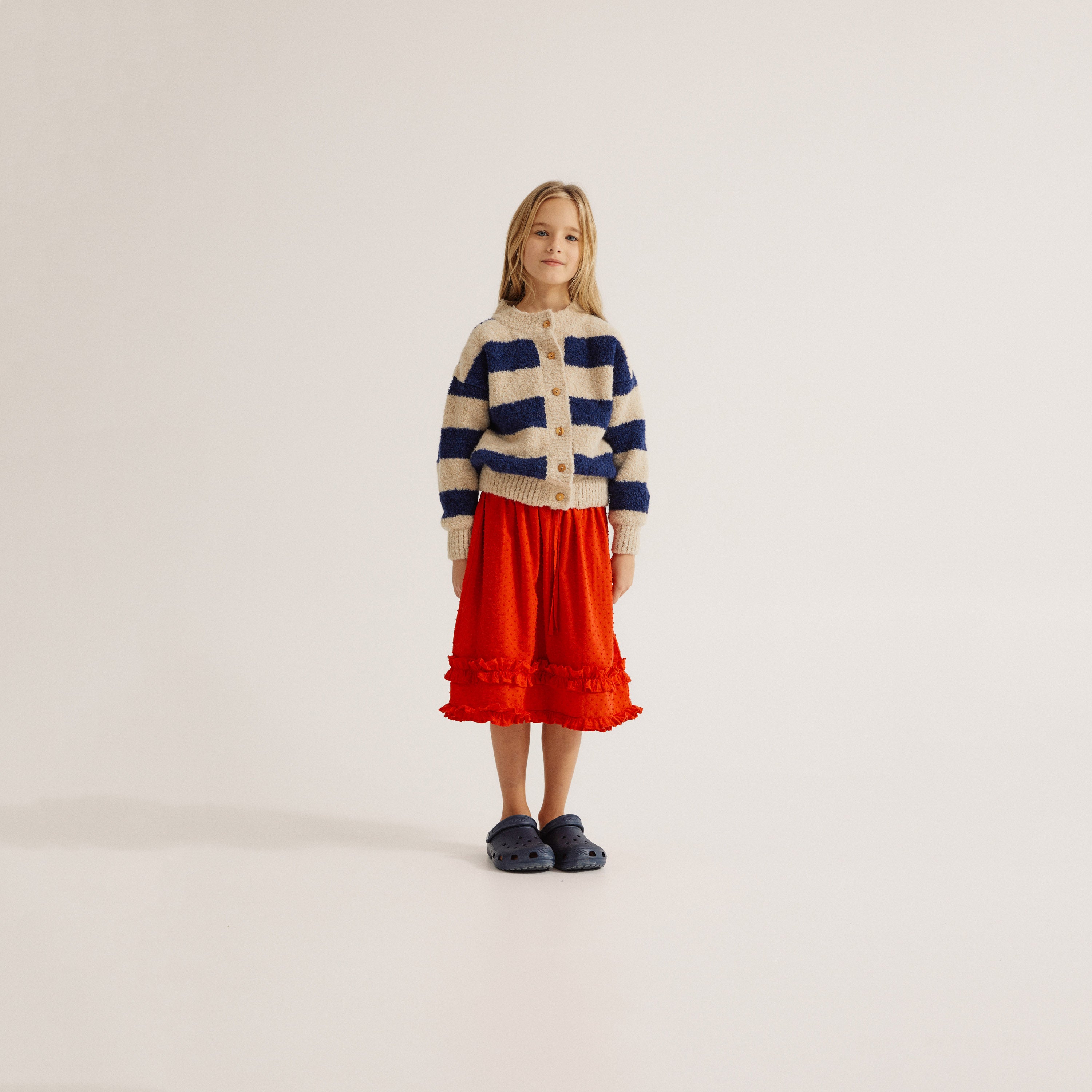 Boys & Girls Blue Stripes Knit Cardigan