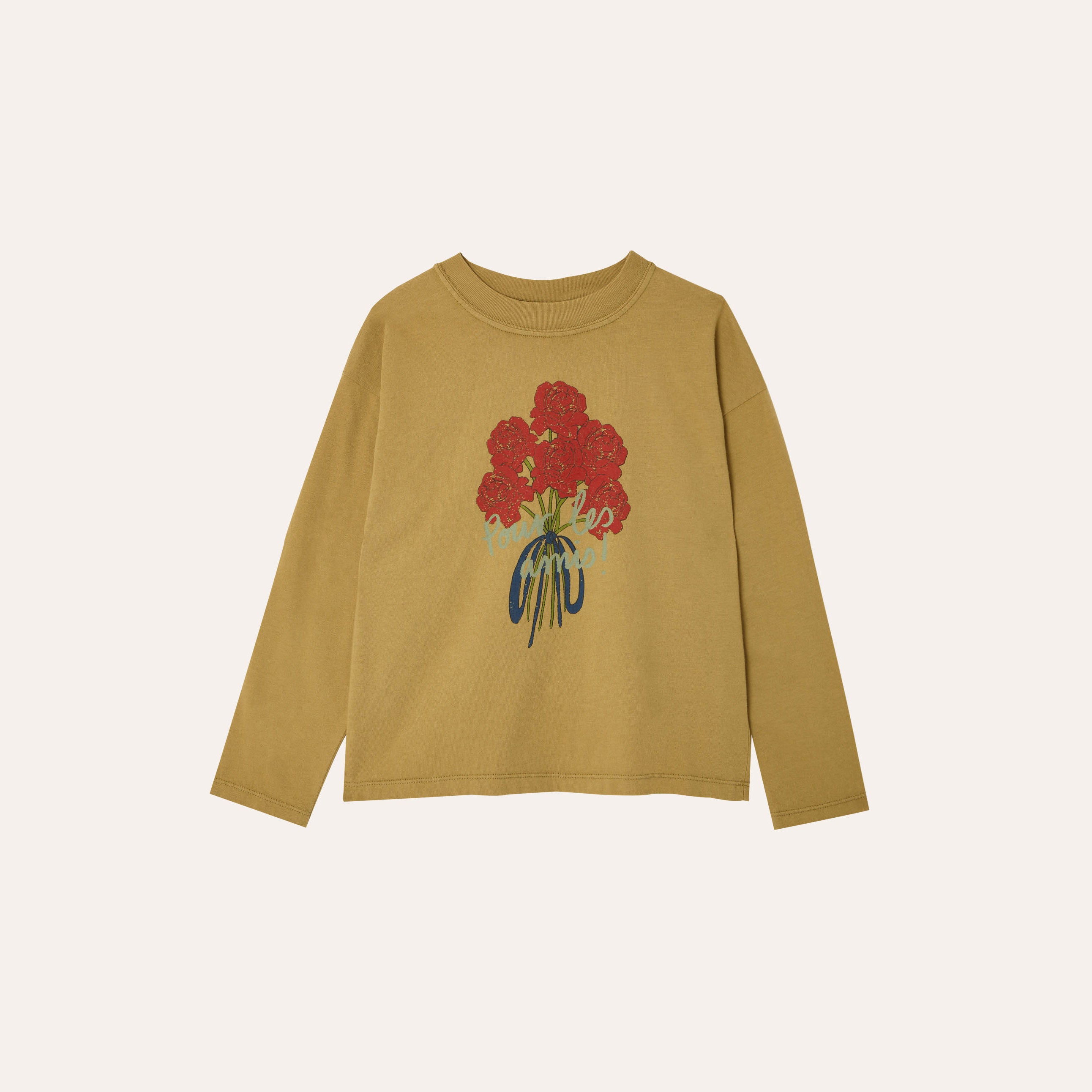 Boys & Girls Ochre Printed Cotton T-Shirt