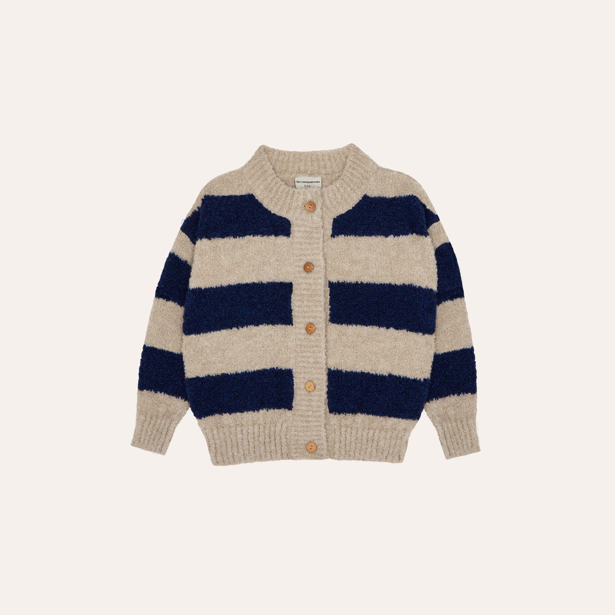 Boys & Girls Blue Stripes Knit Cardigan