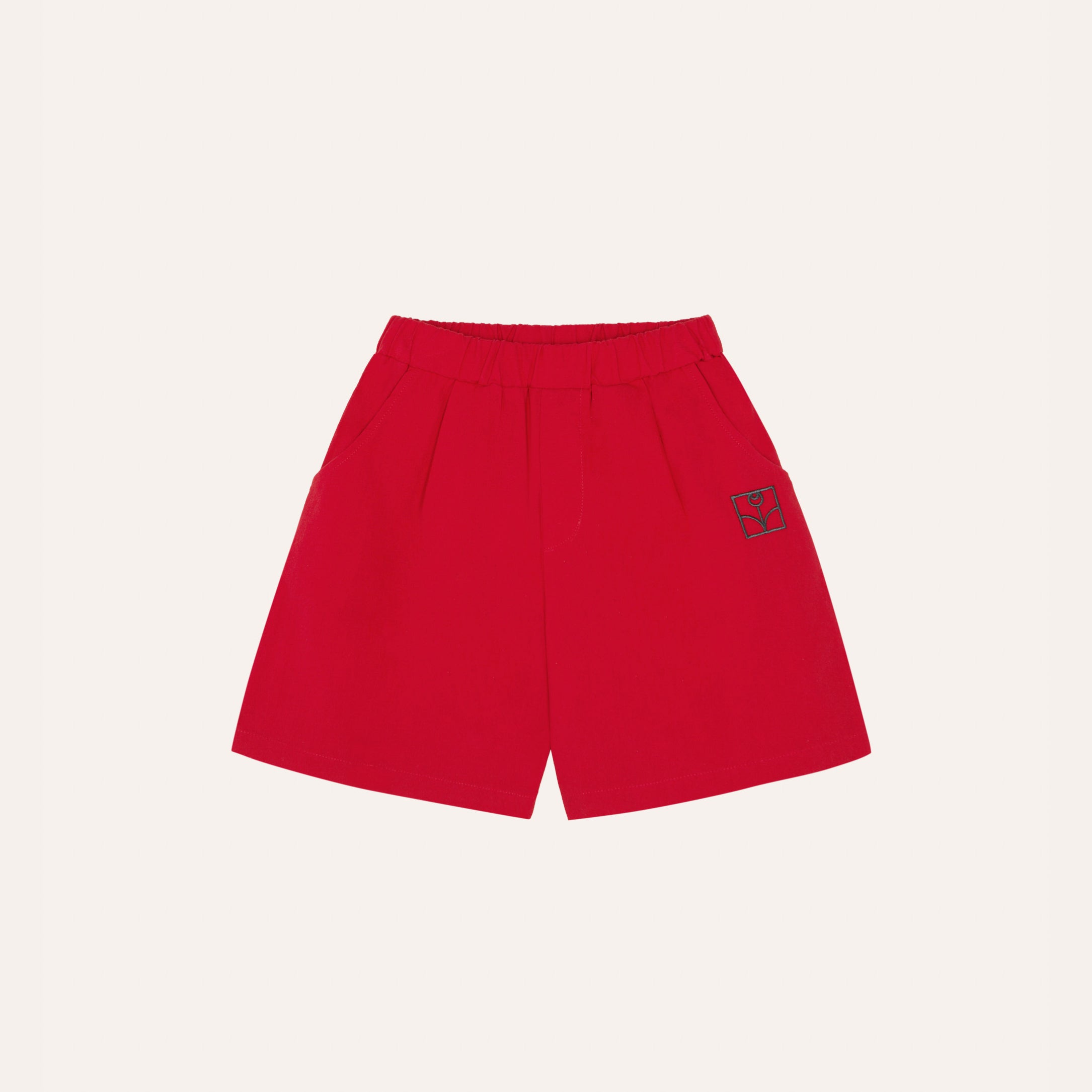 Boys & Girls Red Cotton Shorts