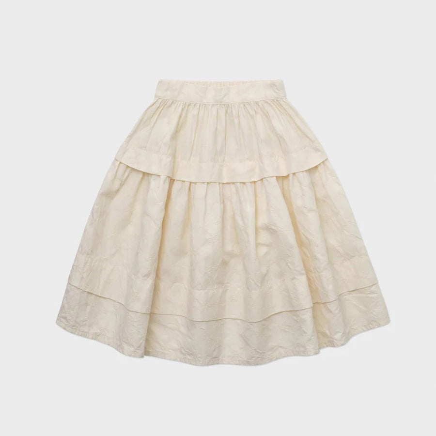 Girls Cream Cotton Skirt