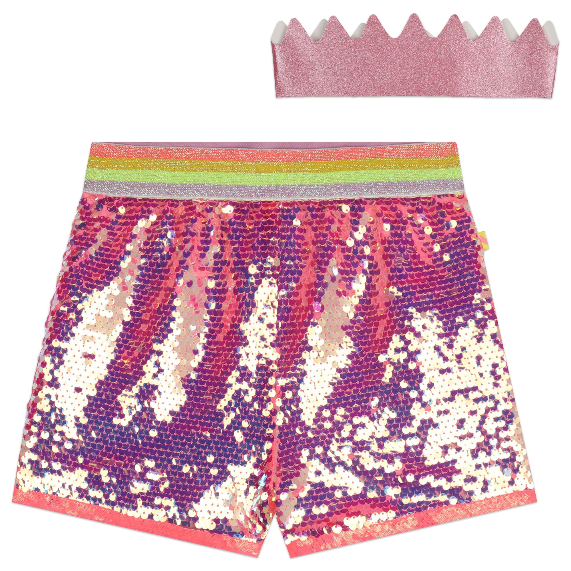 Girls Pink Sequin Shorts