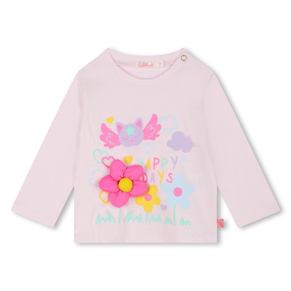 Baby Girls Rose Printed Cotton T-Shirt