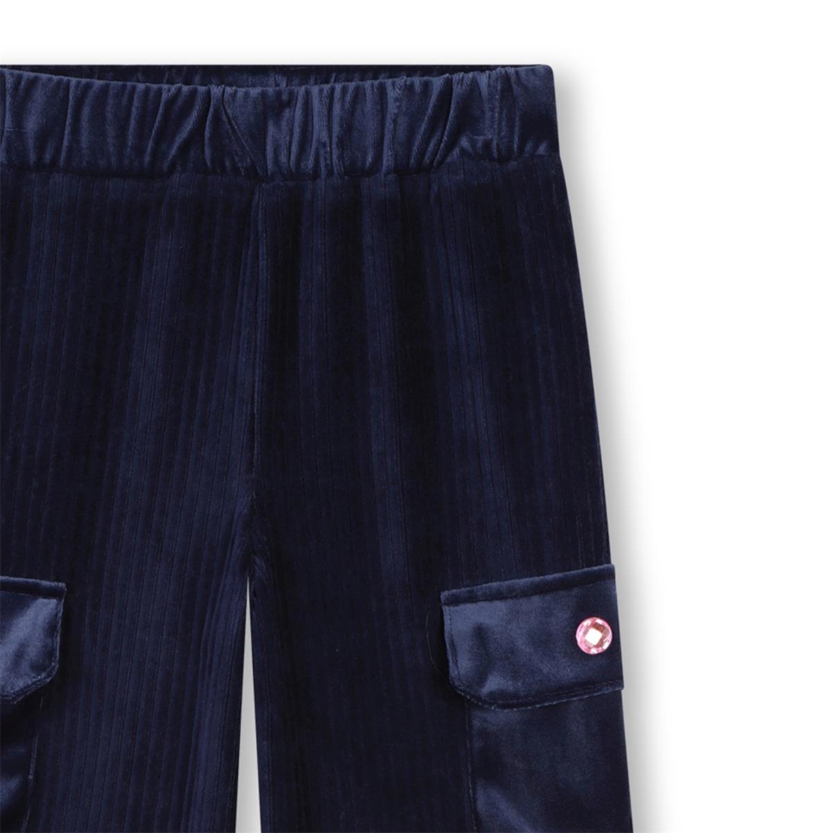 Girls Dark Blue Cotton Trousers