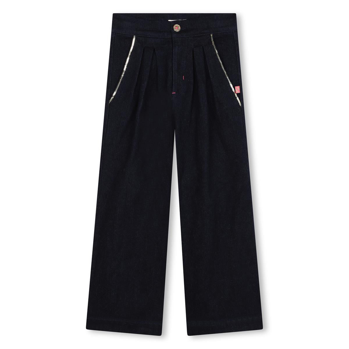 Girls Dark Blue Denim Trousers