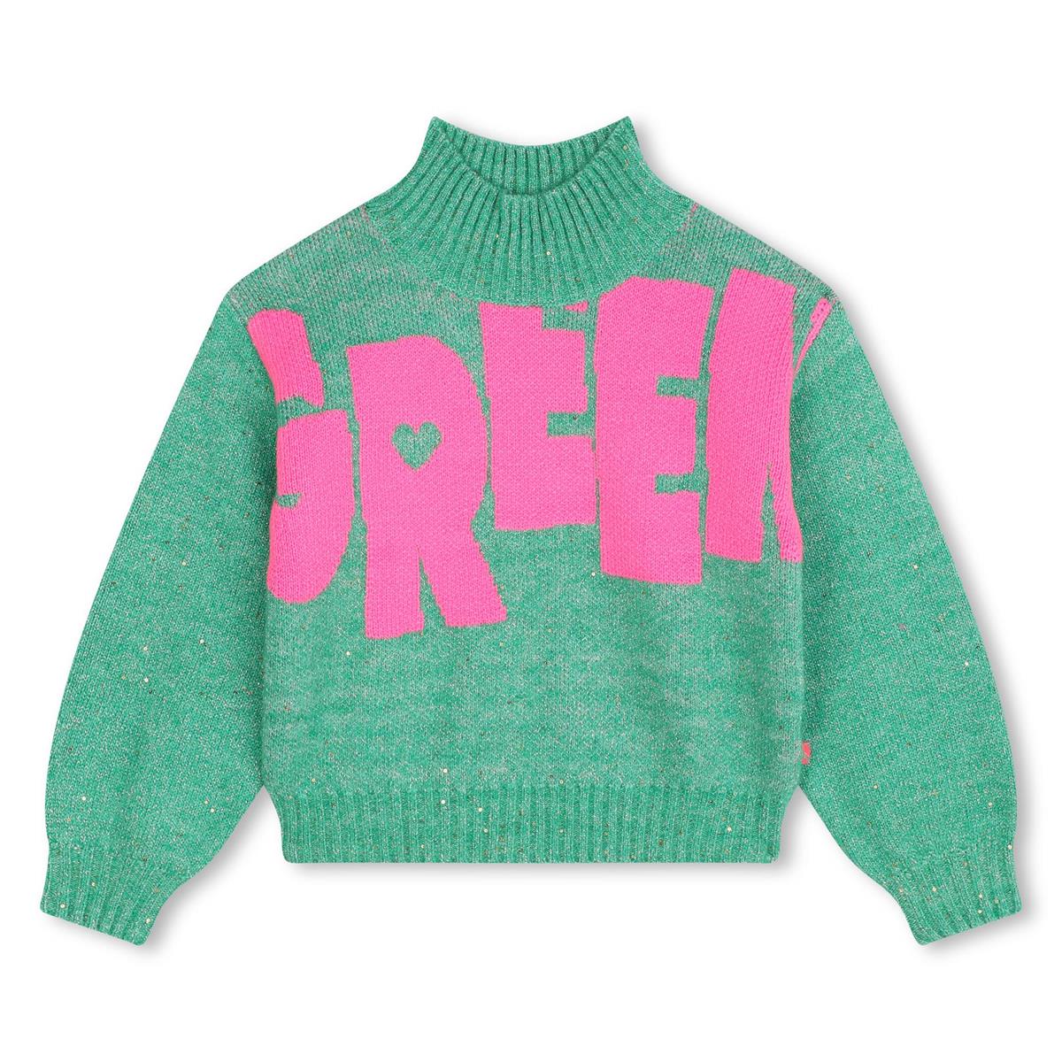 Girls Green Knit Sweater