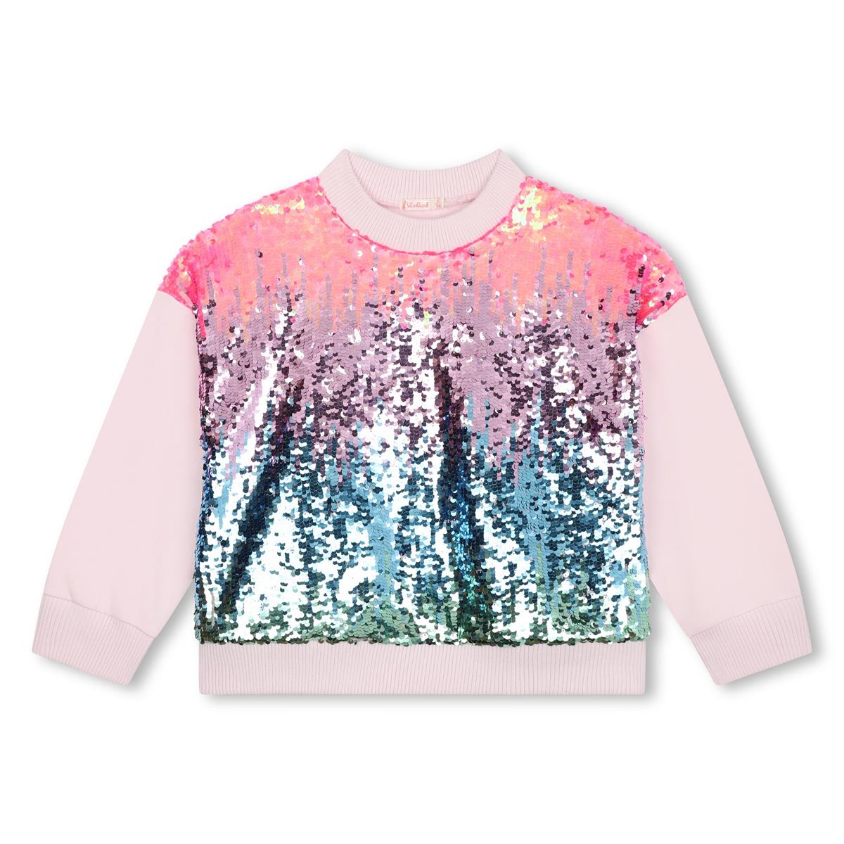 Girls Multicolor Sequin Cotton Sweatshirt