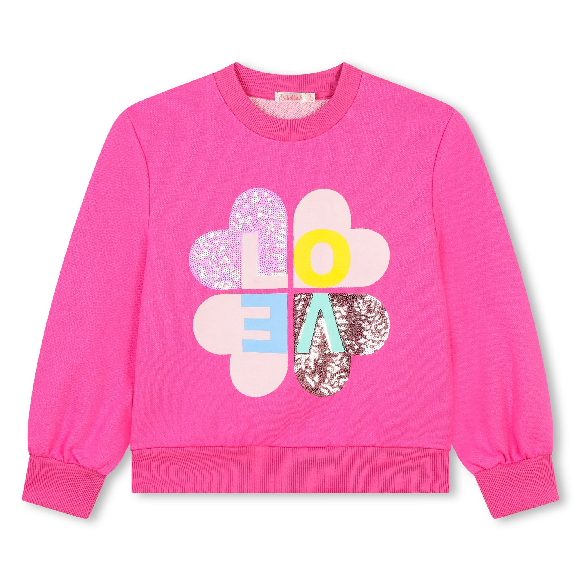 Girls Pink Glitter Sweatshirt