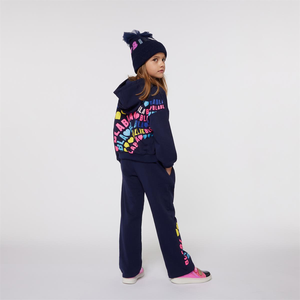 Girls Dark Blue Cotton Sweatshirt